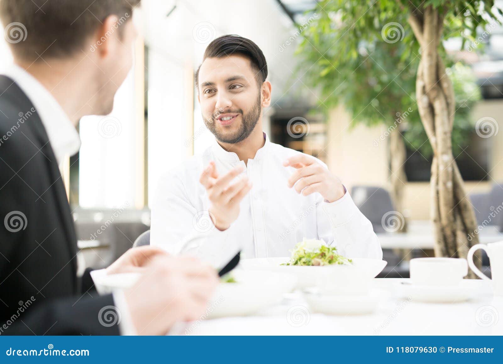 Lunch of businessmen stock photo. Image of business - 118079630