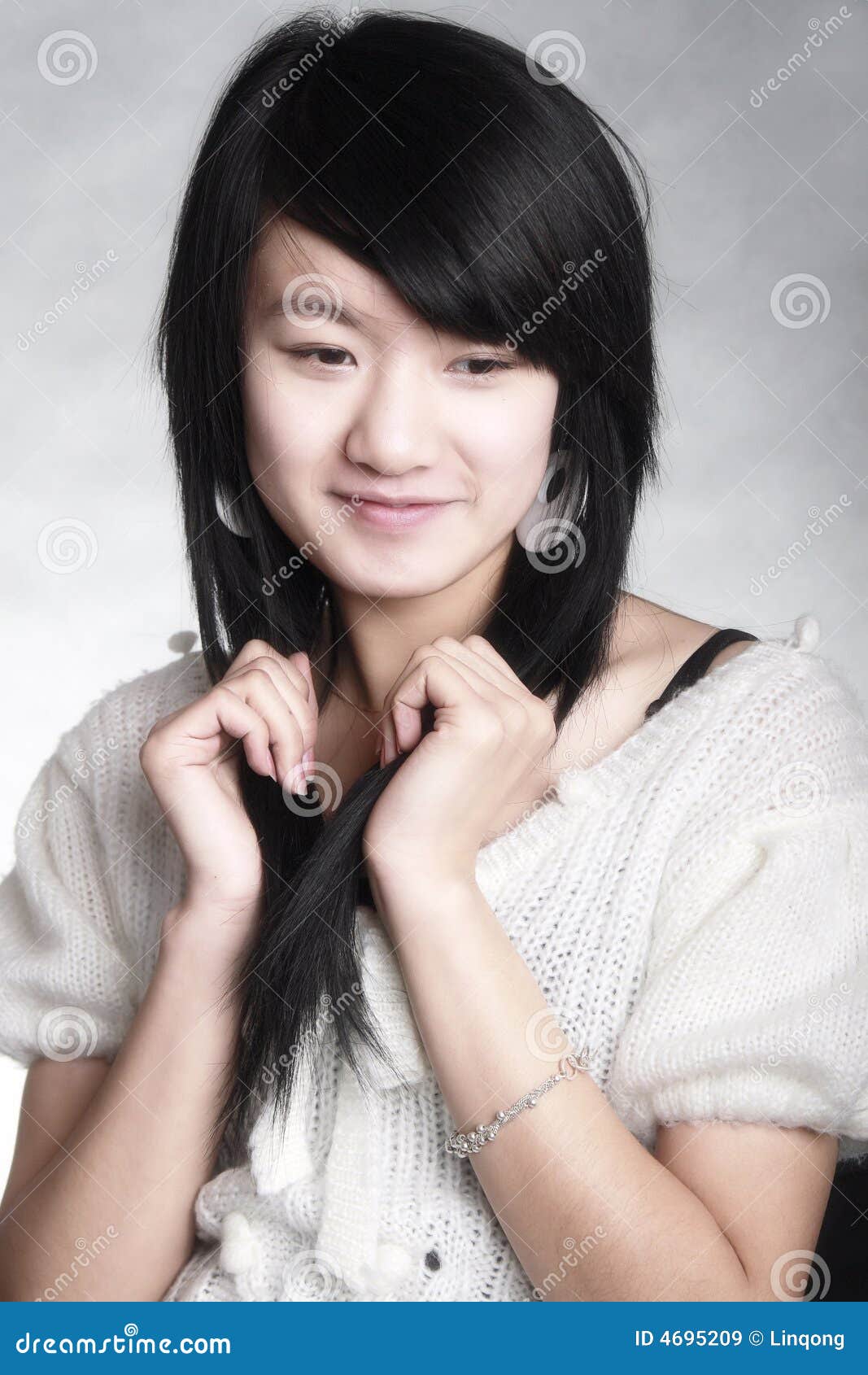 Happy, Young Chinese Girl stock image. Image of pretty - 4695209