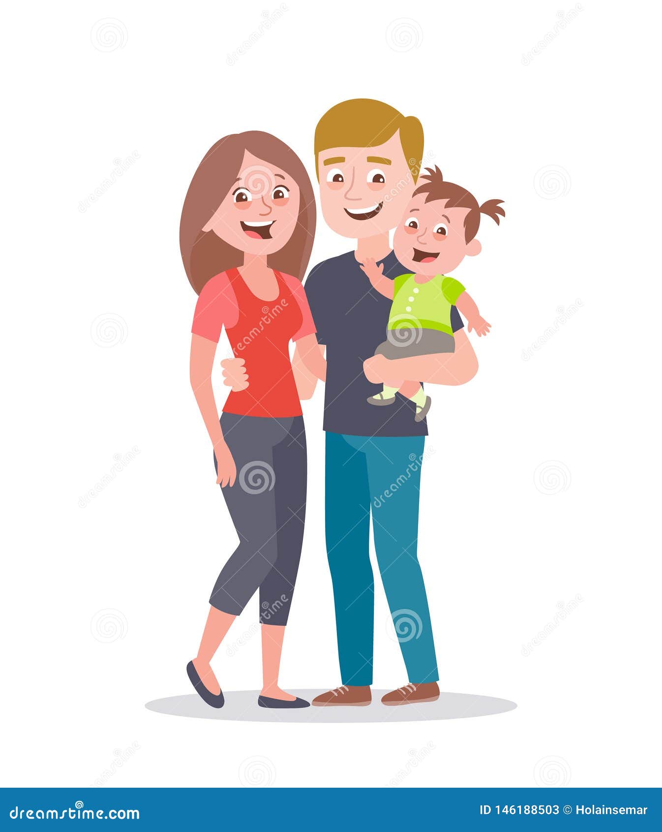 Happy Young Couple with a Baby Stock Vector - Illustration of lifestyle,  vector: 146188503