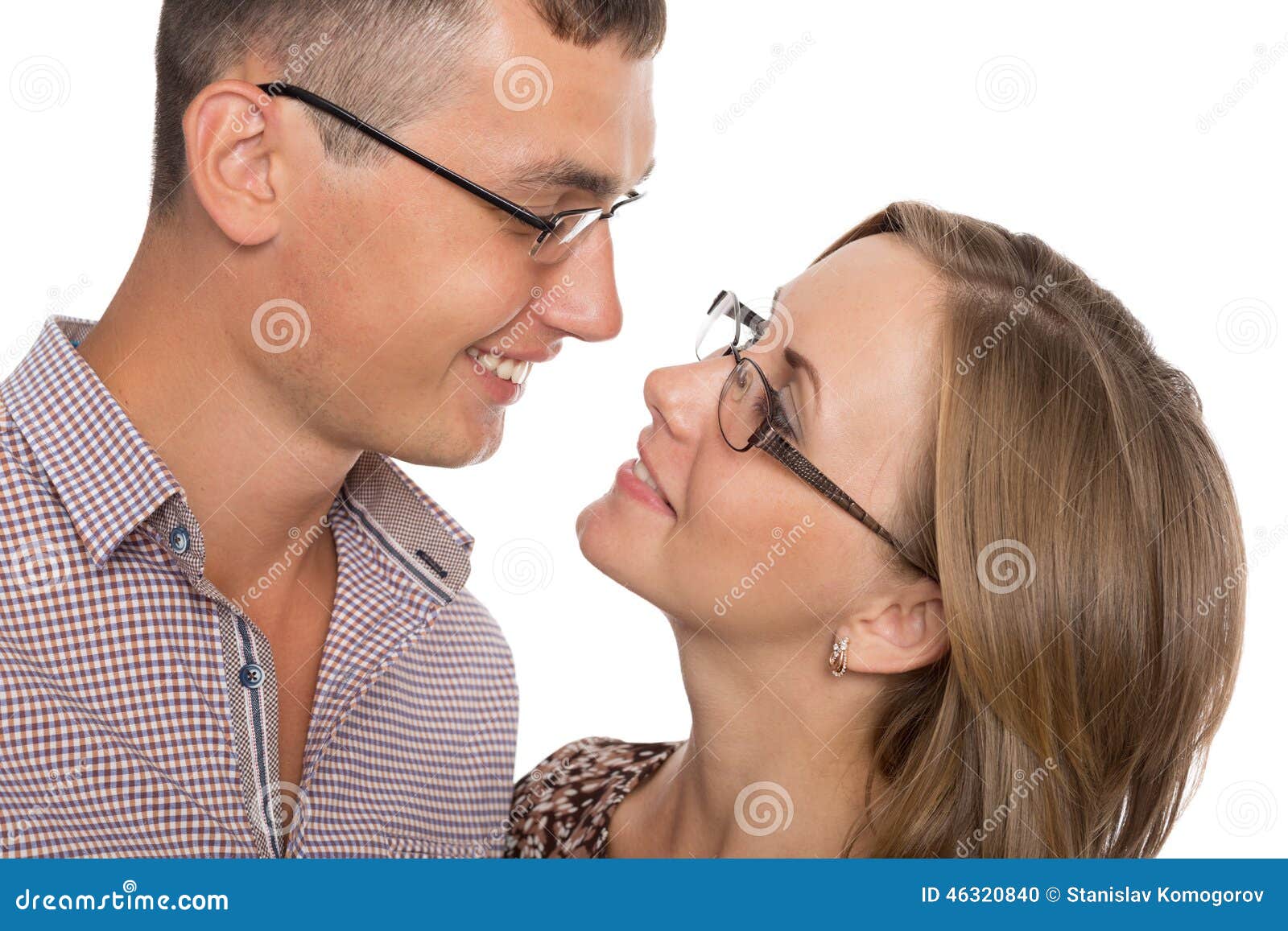 Happy Young Couple with Glasses Stock Photo Image of girl, adult