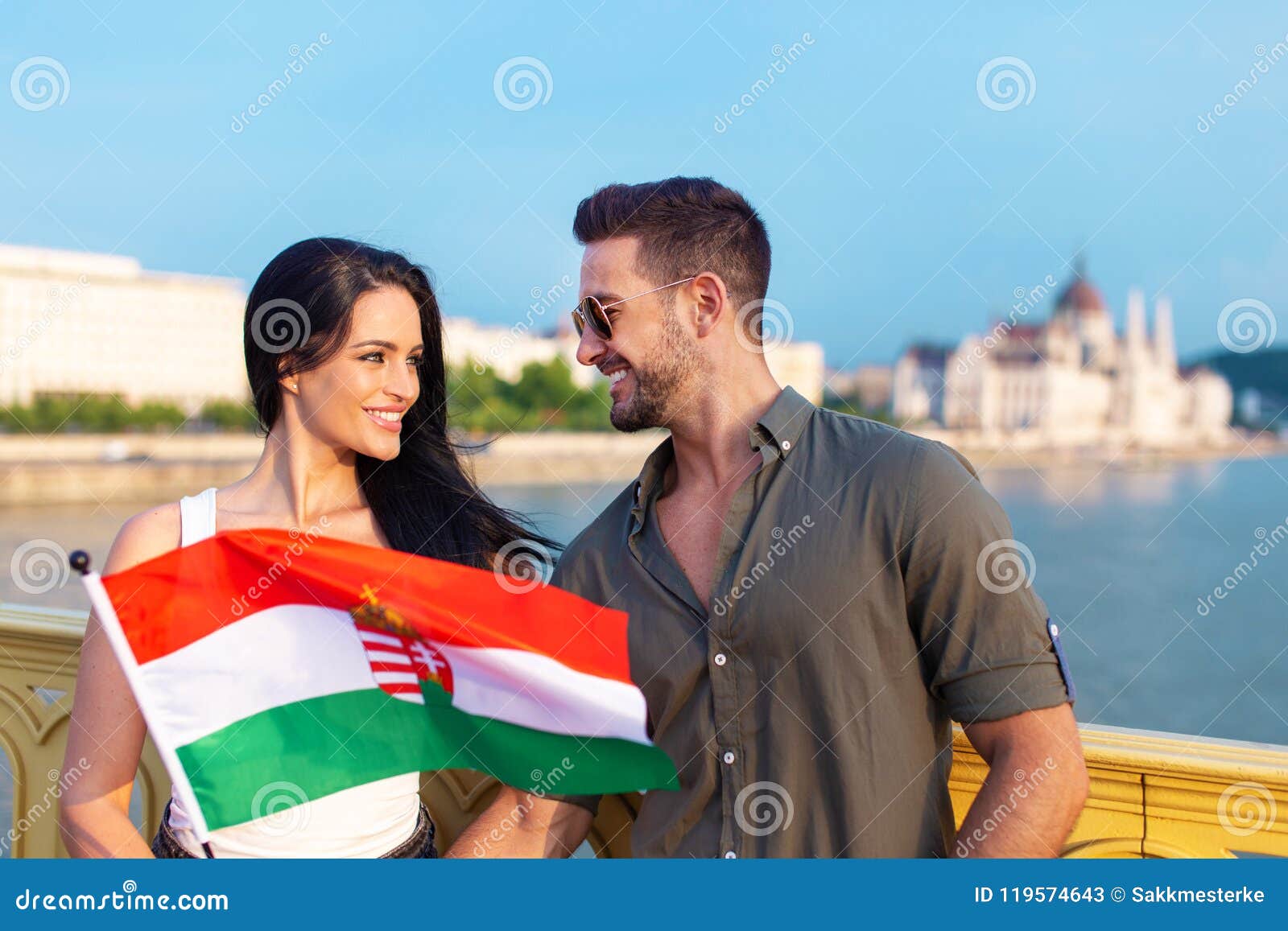 Happy Young Couple At Budapest Hungary Stock Image Image Of Romantic