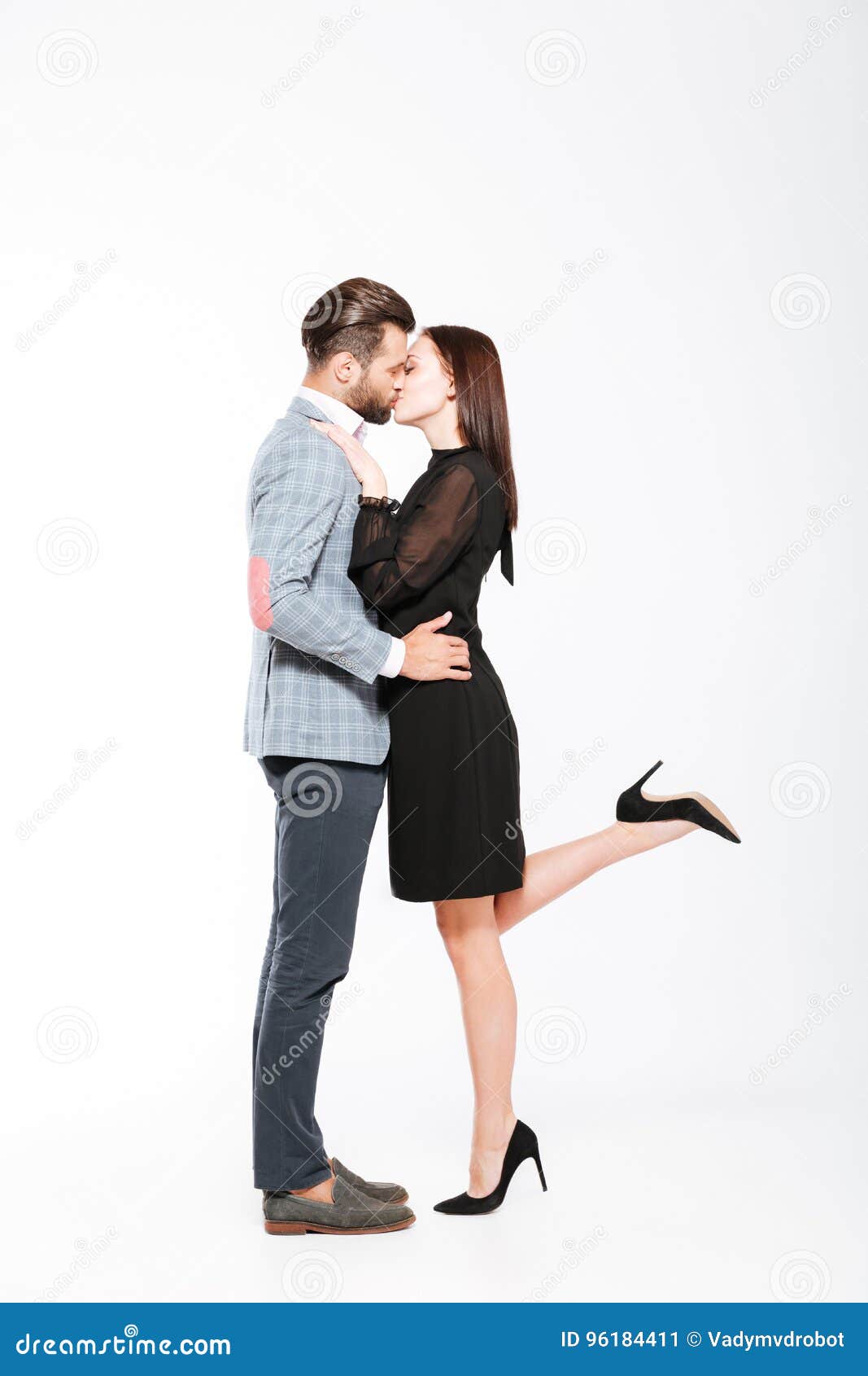 Happy Young Loving Couple Kissing Isolated Over White Background Stock ...