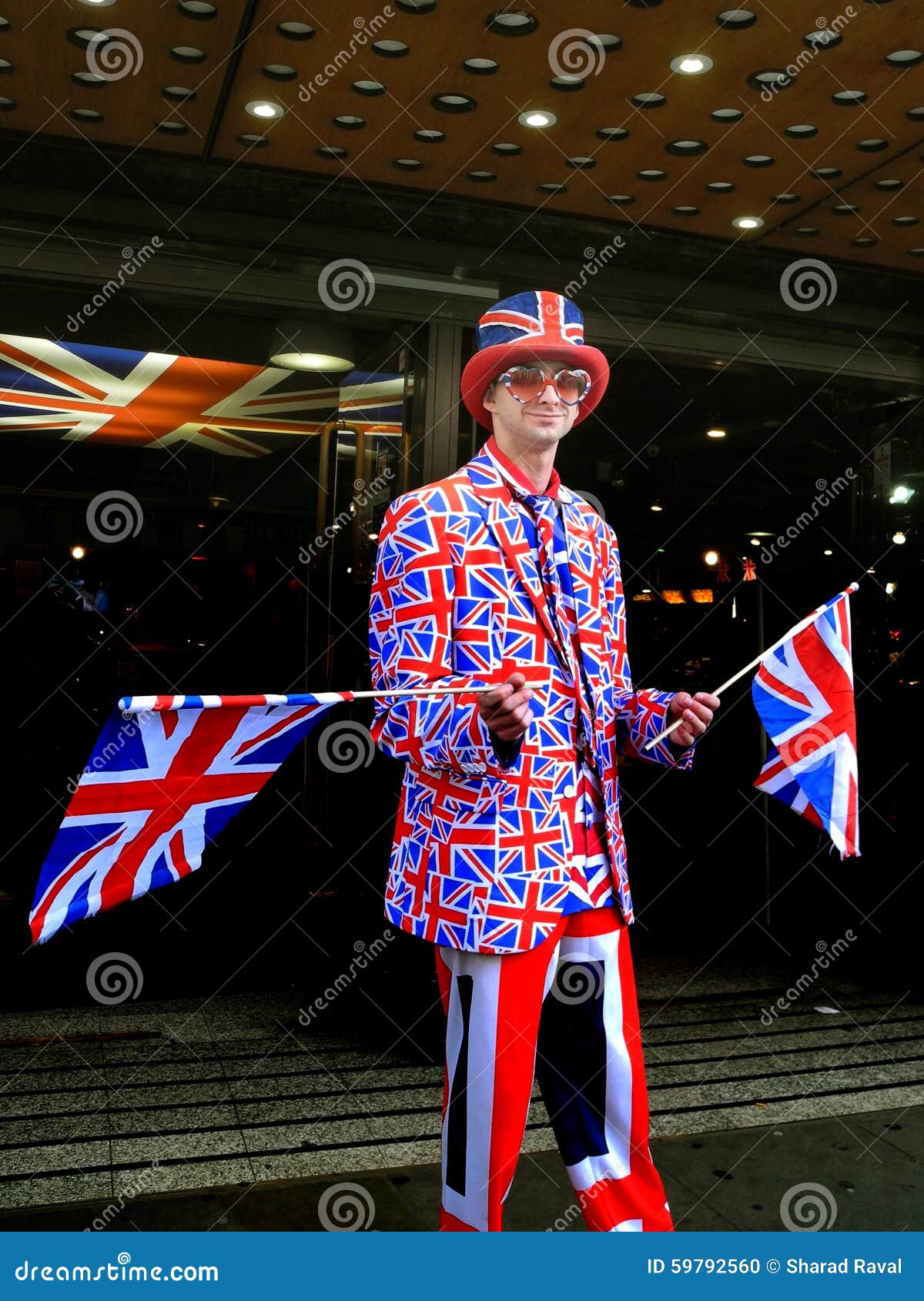 Happy Young Man Waving United Kingdom Flag Editorial Image - Image of ...