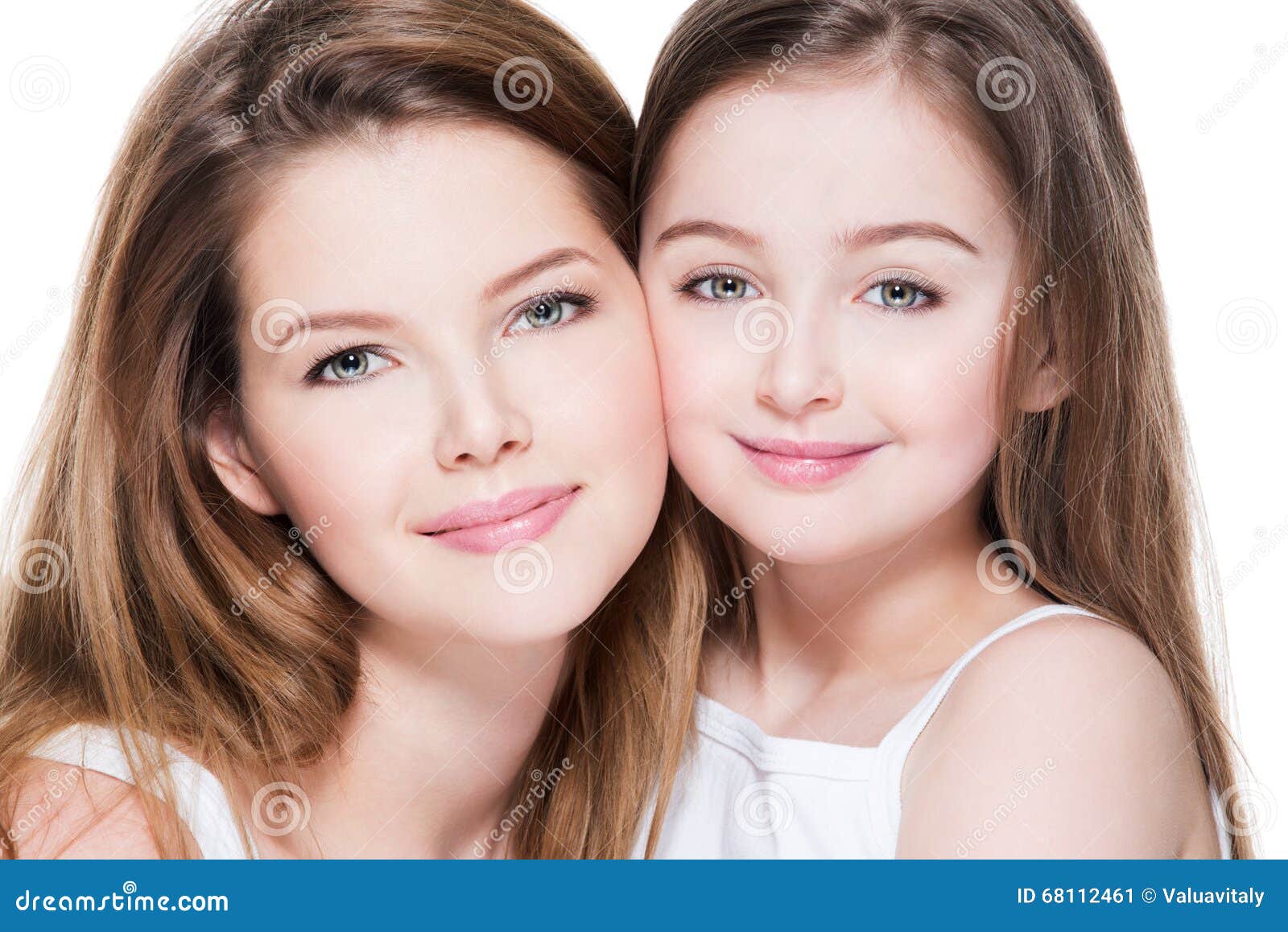 Happy Young Mother With A Small Daughter 8 Years Stock Image Image Of 