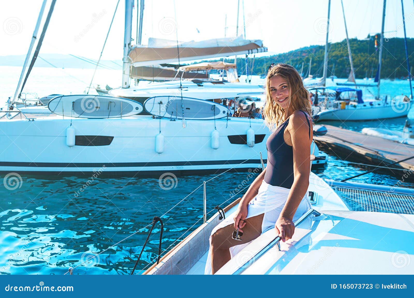 woman on yacht pictures