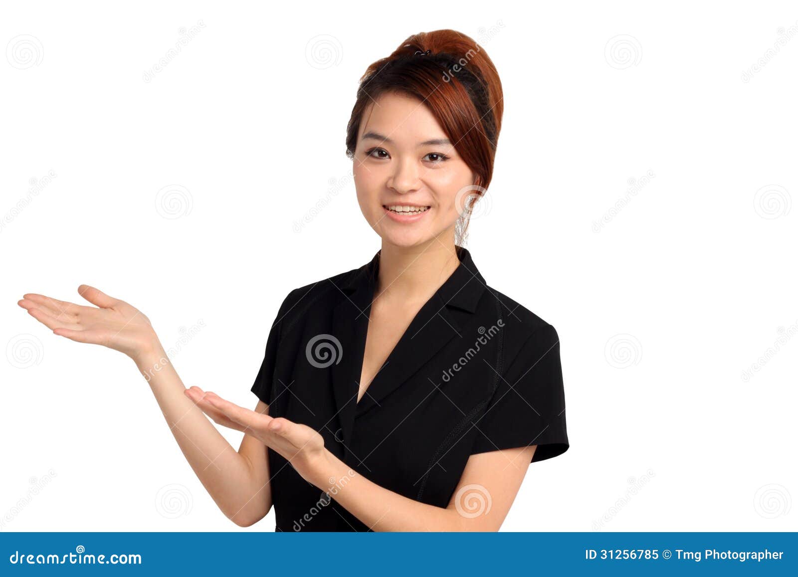 happy young woman gesturing