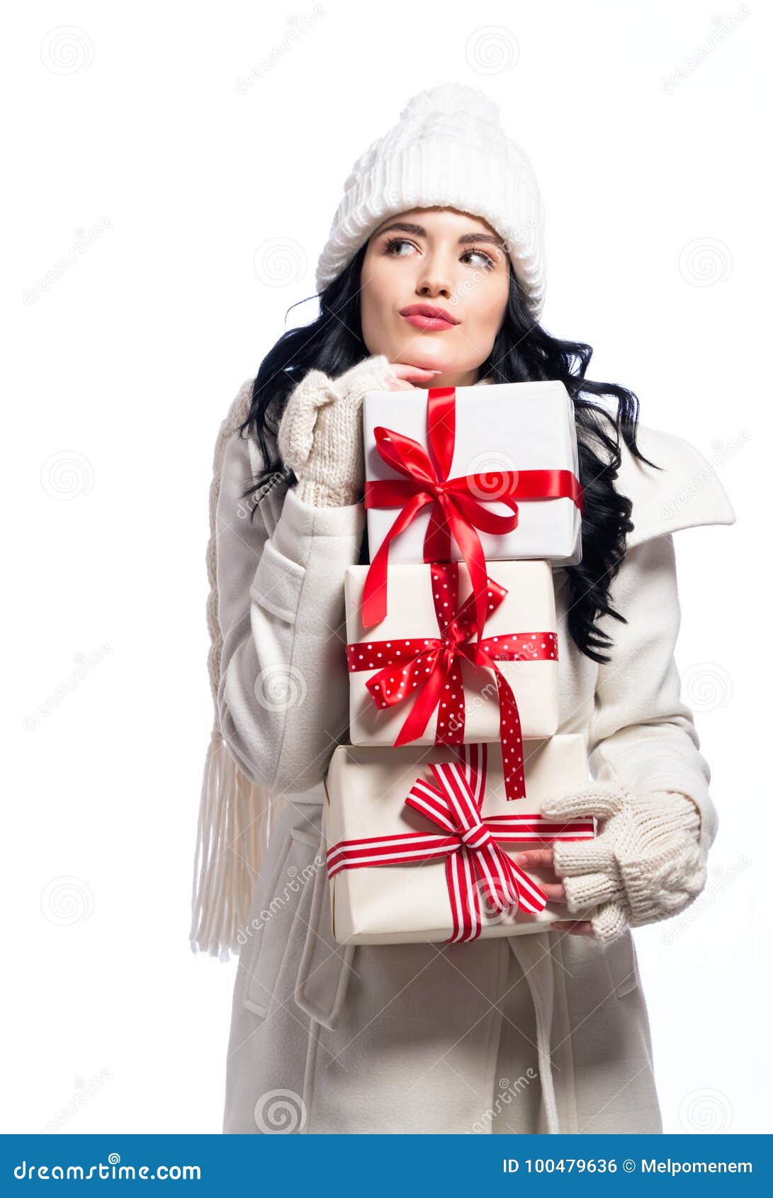 Young Woman Holding Christmas Gifts Stock Photo Image of present