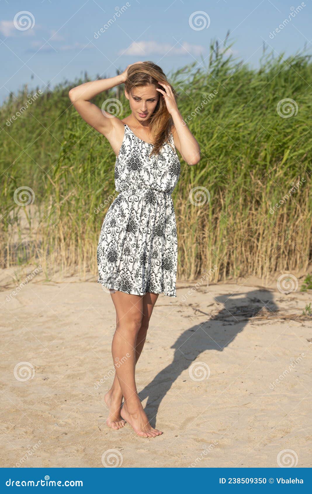 Happy Young Woman on Nature Background Stock Photo - Image of ...