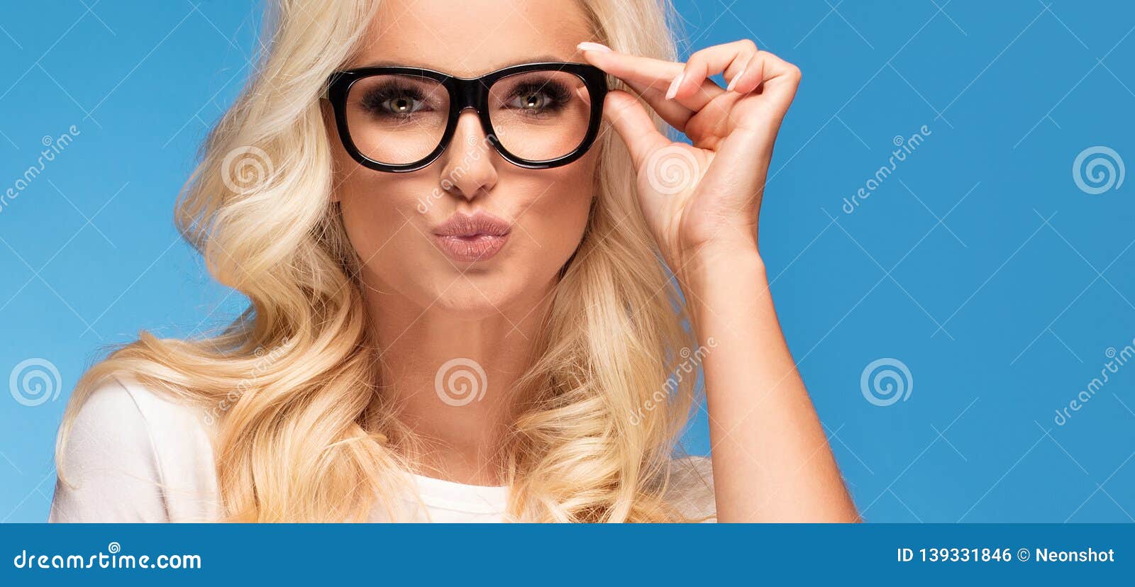 happy woman with eyeglasses