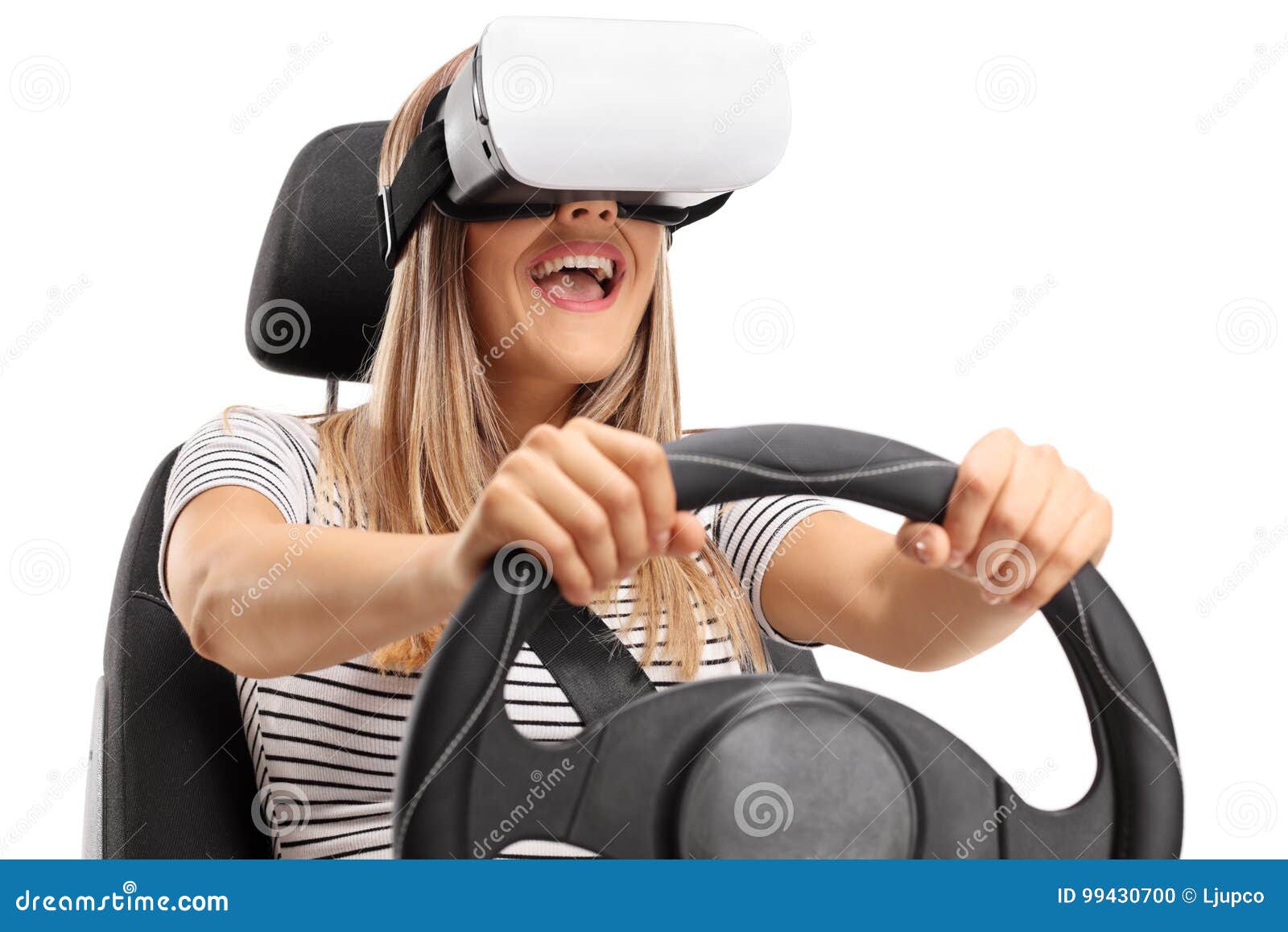 Teen Girl Using Vr Headset, On Stock Image - Image of 