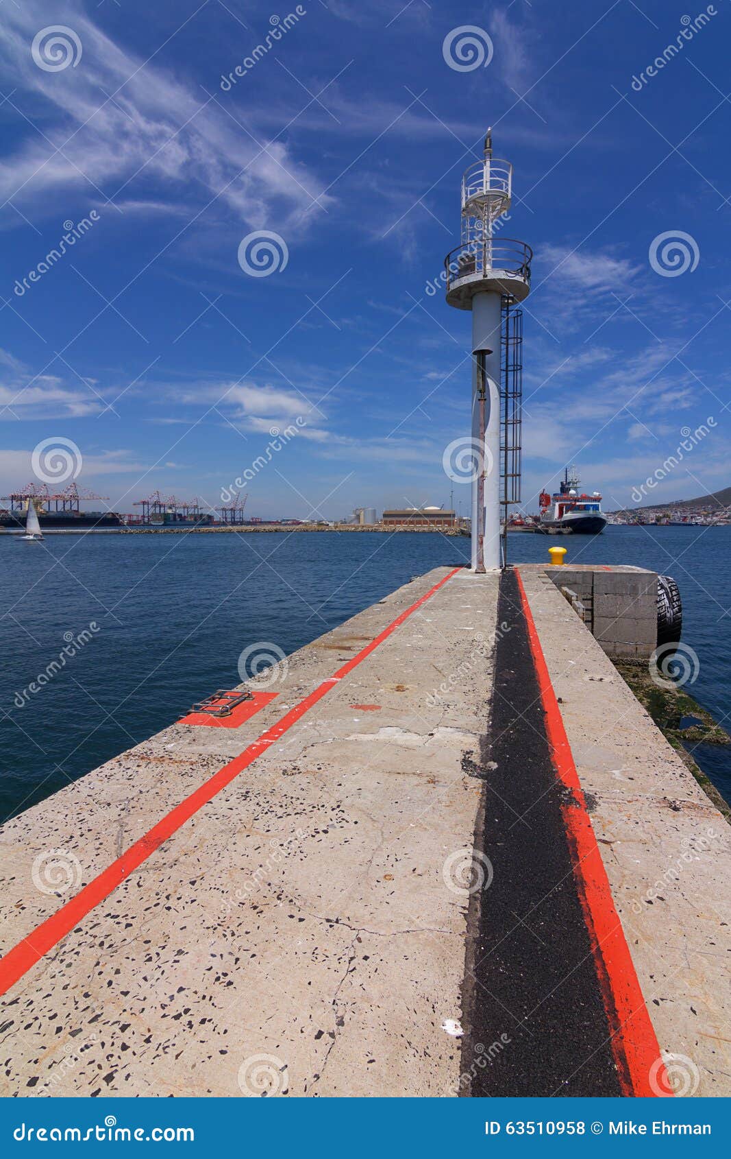 Harbor beacon stock photo. Image of port, harbor, dock 63510958