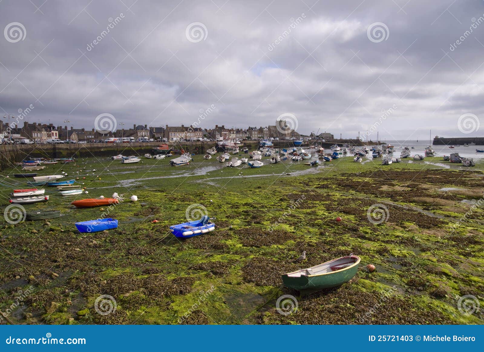 Harbor in Bretagne at Low Tide Time Stock Image Image of beautiful