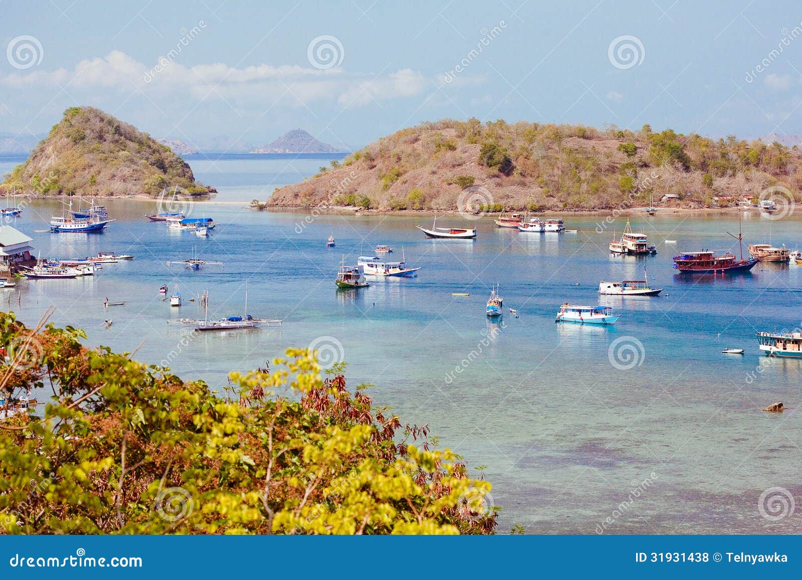 harbor in labuan bajo, indonesia