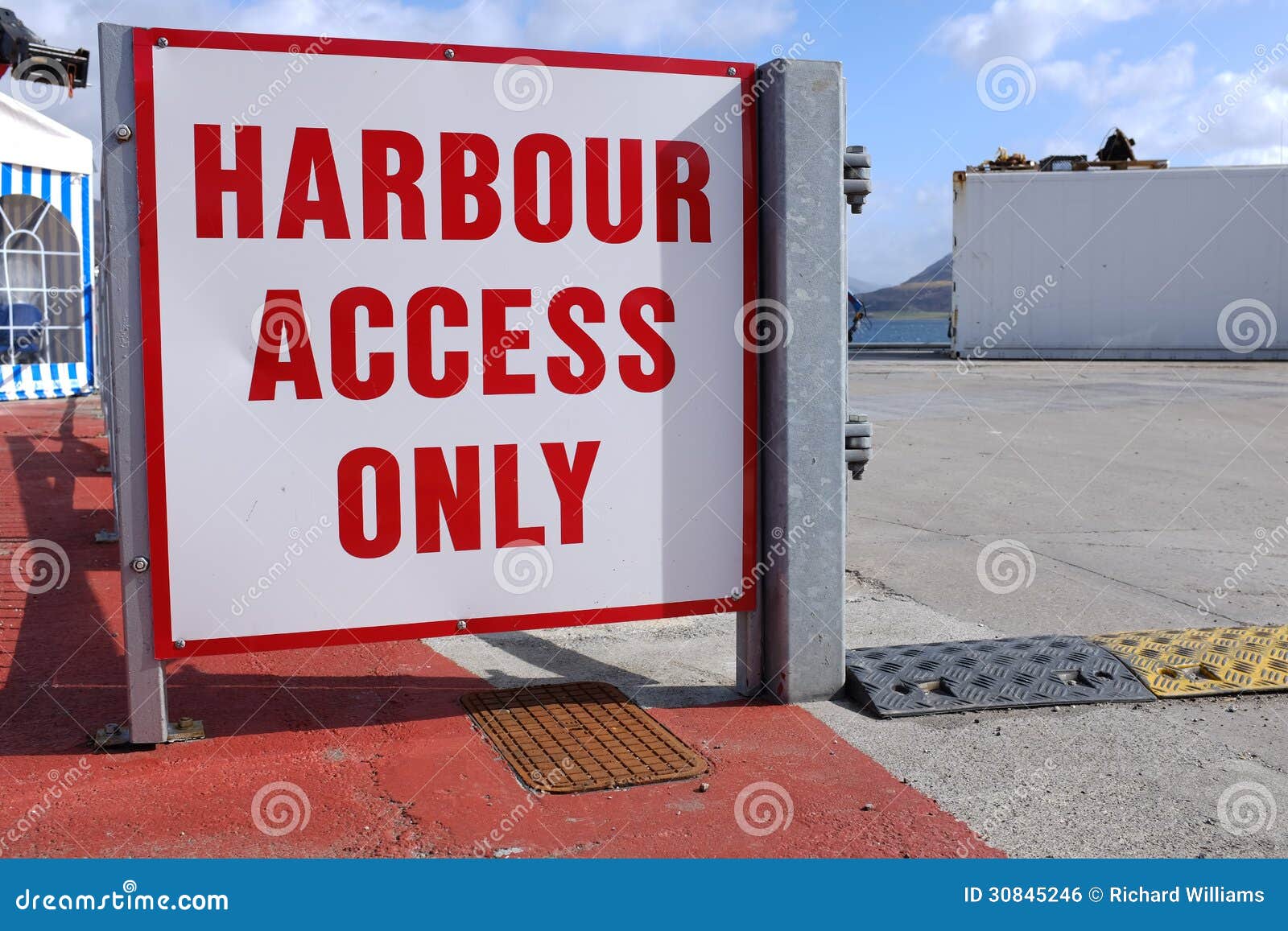 Harbour access sign. stock photo. Image of dock, concrete 30845246