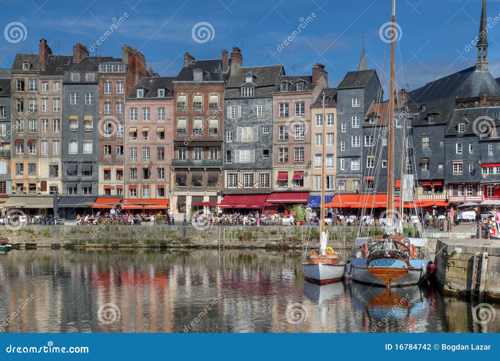 The Harbour Of Honfleur, Normandy, France With Yachts Royalty-Free ...