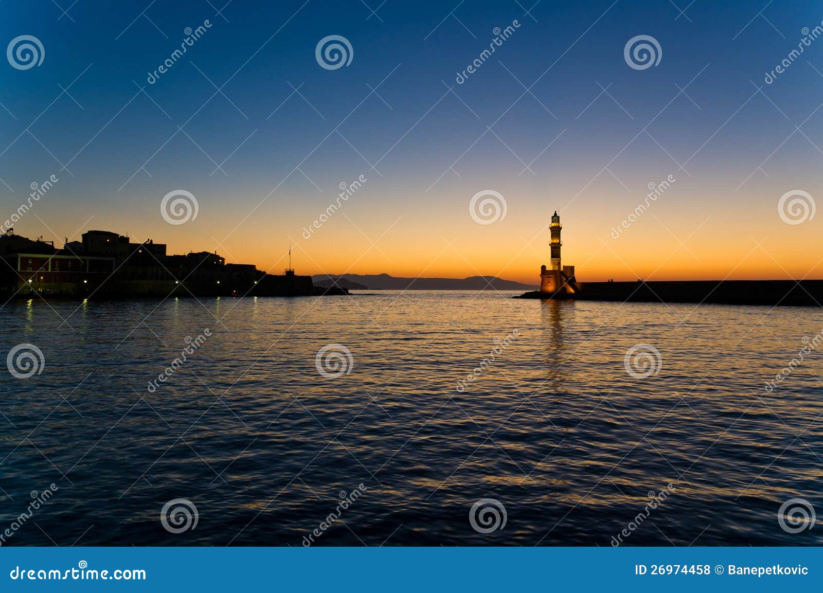 Harbour lights at dusk stock photo. Image of beacon, illuminated 26974458
