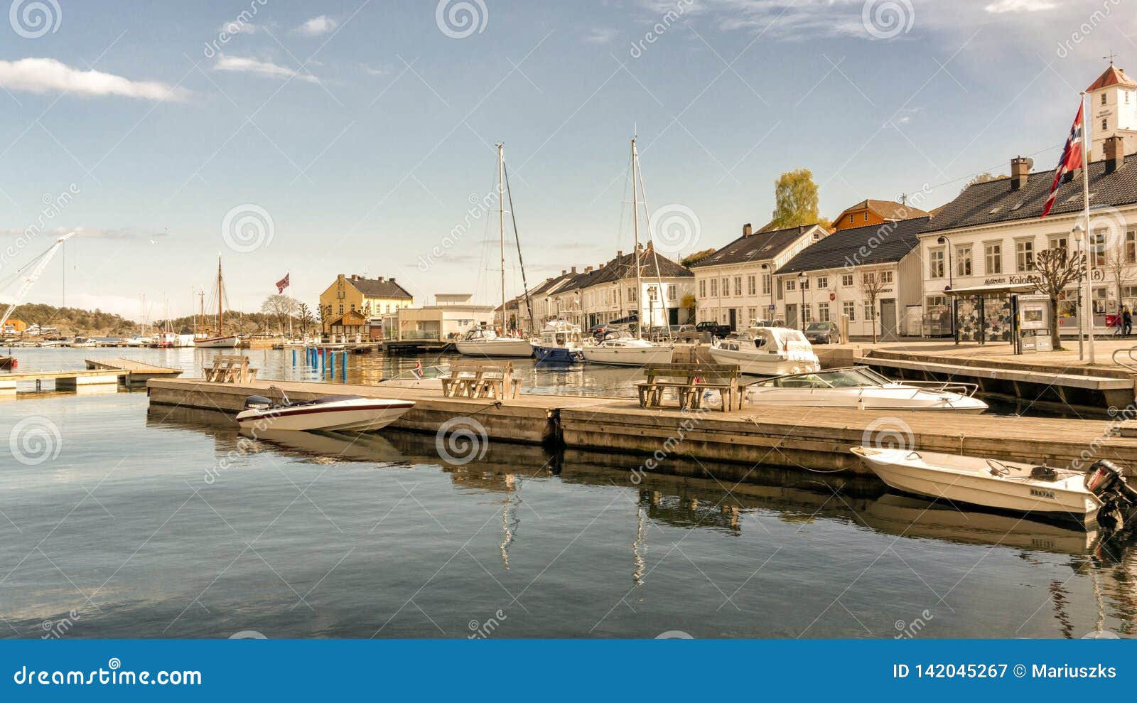 Harbour of Risor, Norway editorial photography. Image of