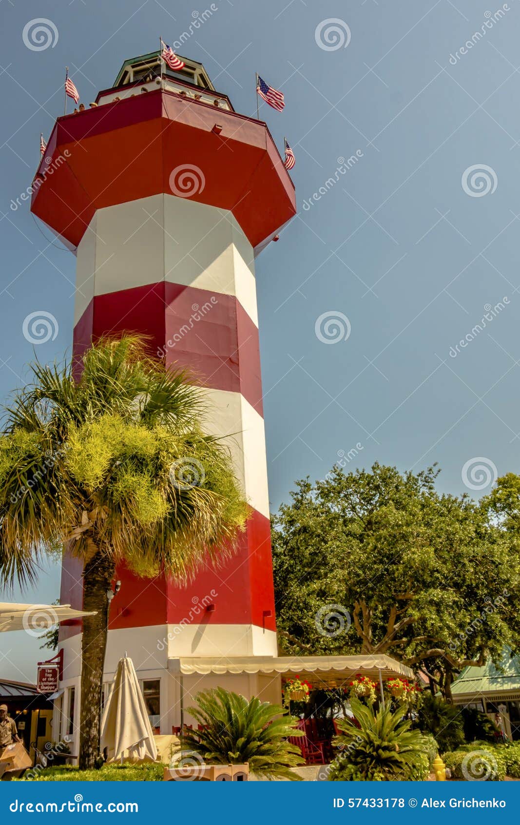 Harbour Town Lighthouse at Hilton Head South Carolina Stock Photo
