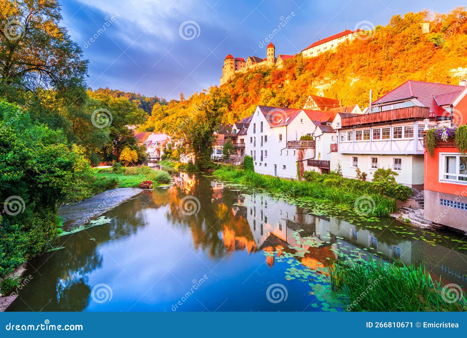 harburg, swabia. beautiful medieval village in historical bavaria, germany. wornitz river