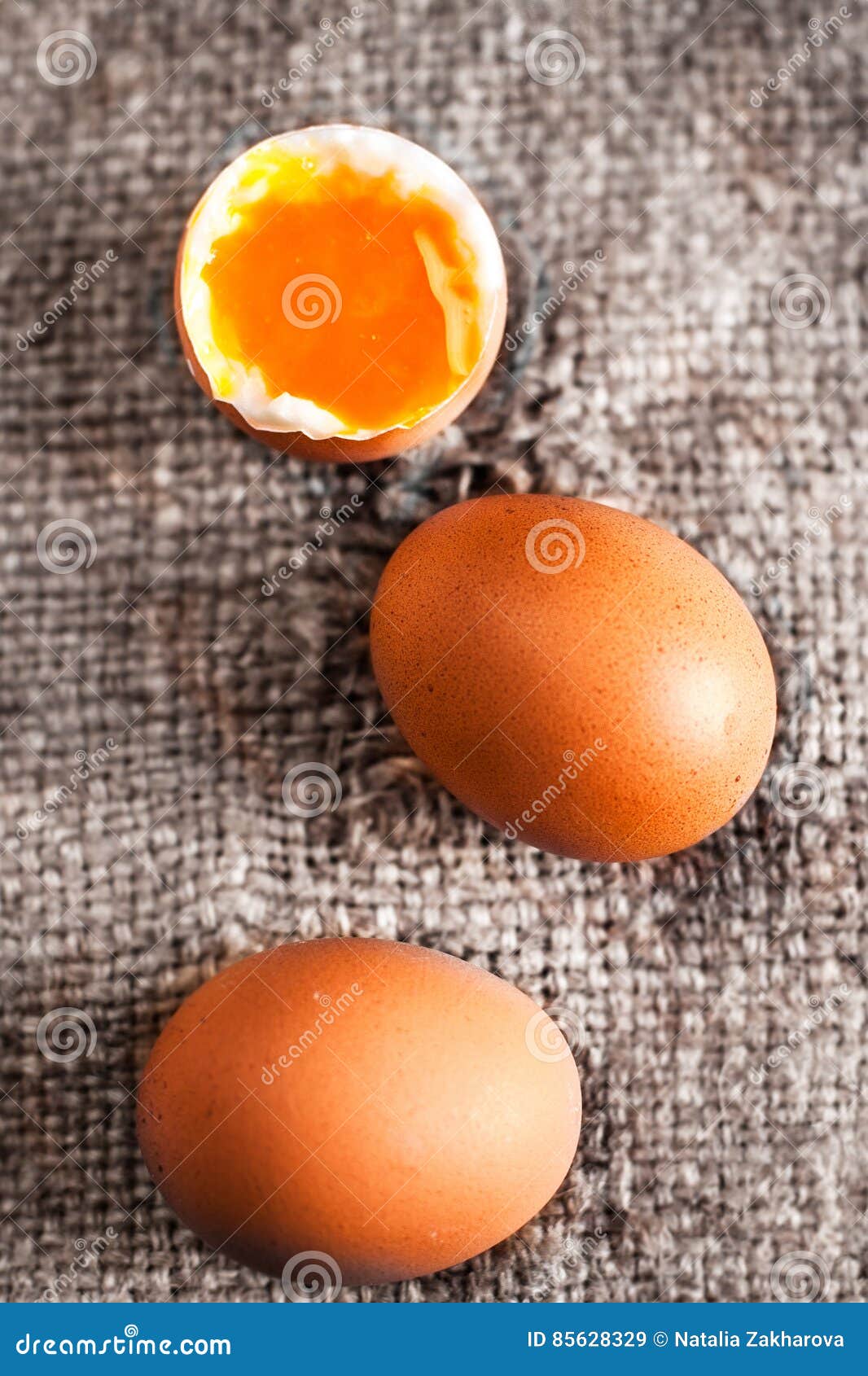 Hard Boiled Eggs with Orange Yolk in Rustic Style on Wooden Bac Stock Image Image of dark