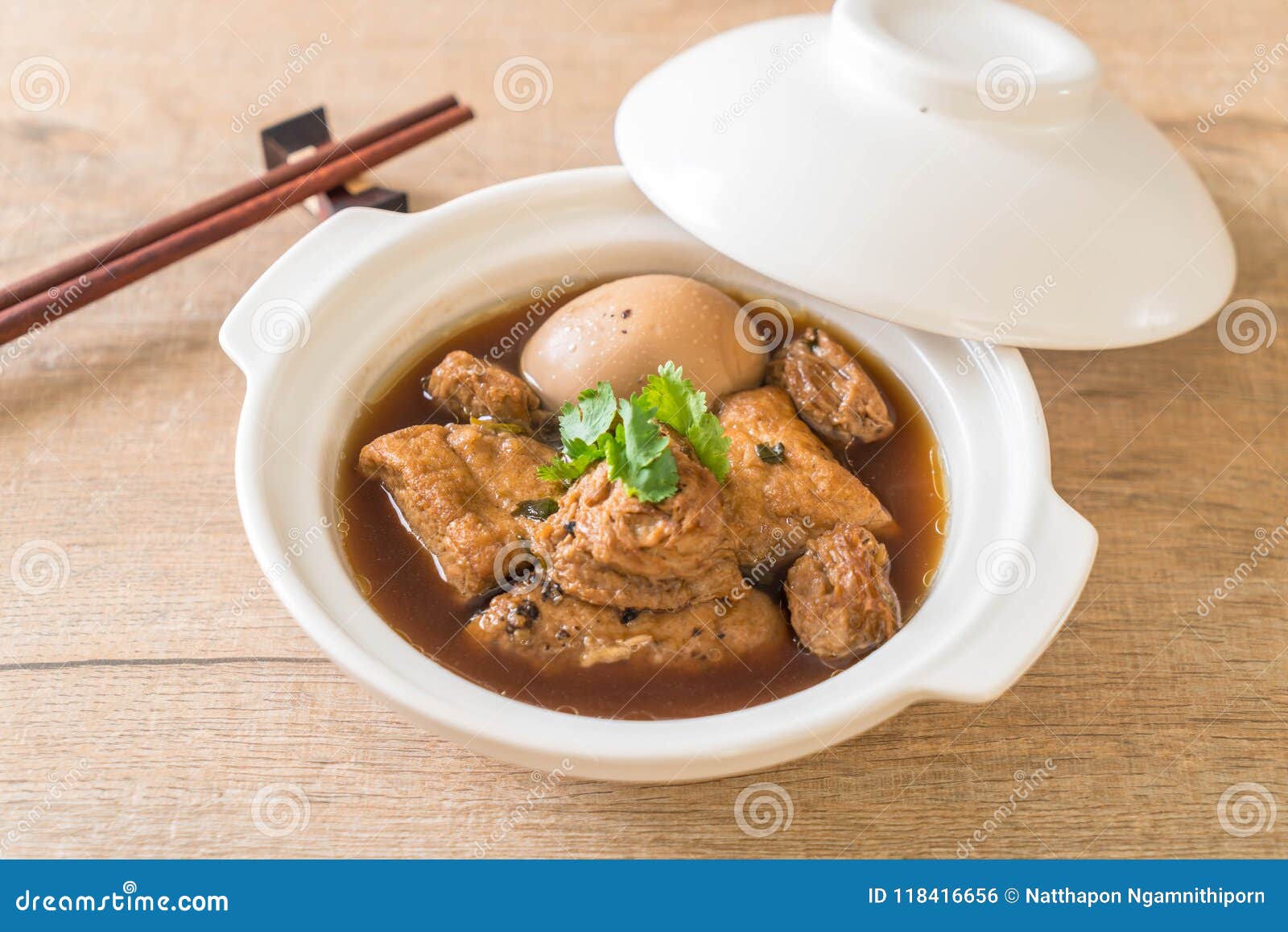 Hardboiled Eggs in the Sweet Gravy with Tofu Stock Photo Image of thai, traditional 118416656