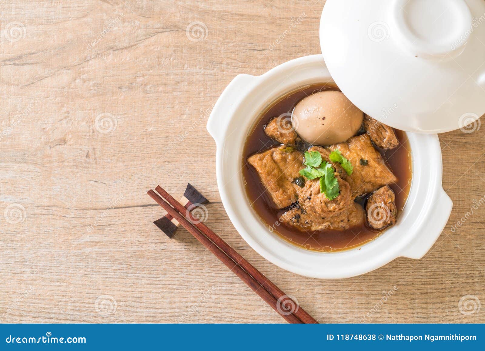 Hard-boiled Eggs In The Sweet Gravy With Tofu Stock Photo ...