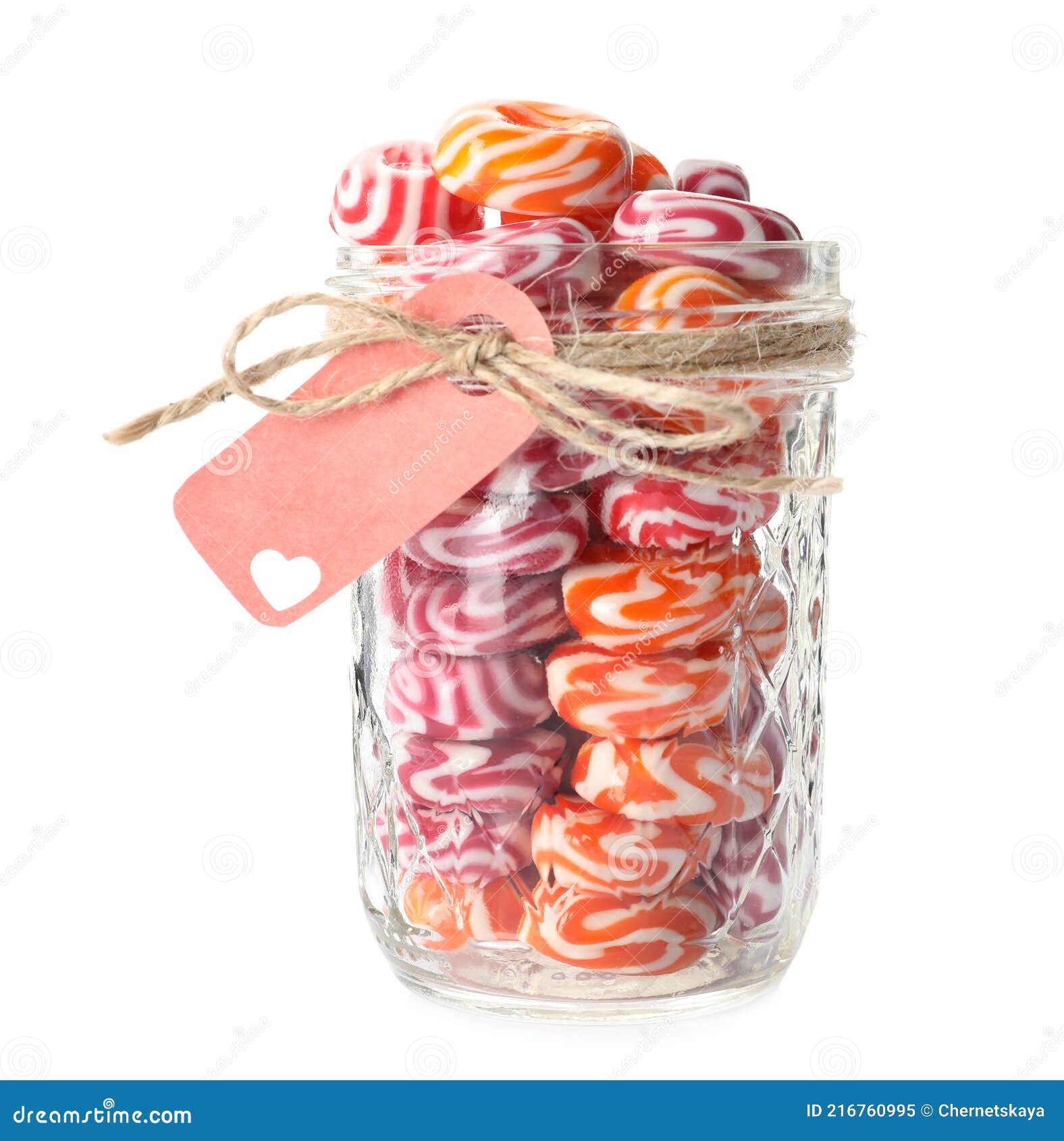 Hard Candies in Glass Jar Isolated on White Stock Image Image of