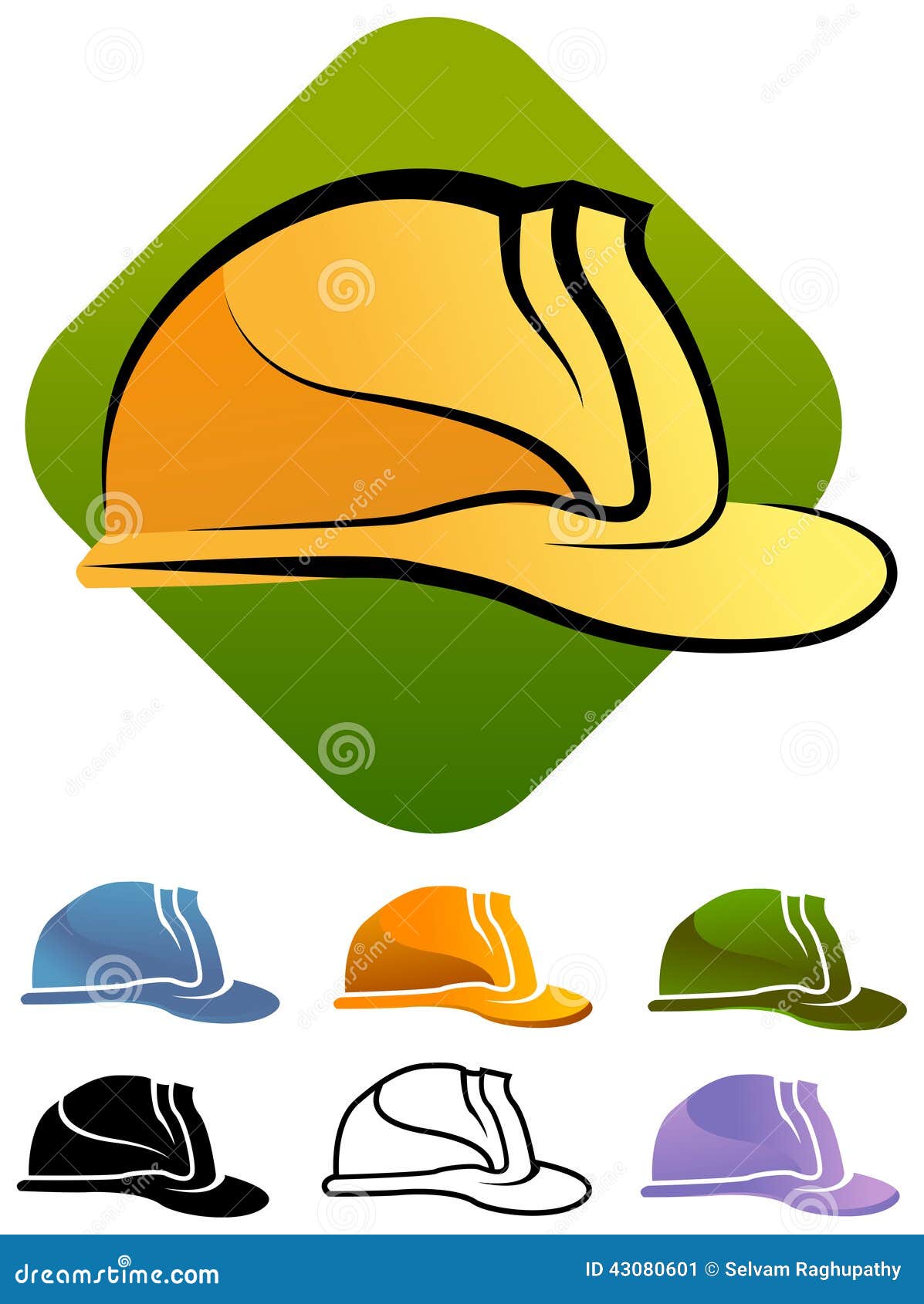 Hard construction hat stock vector. Illustration of helmet 43080601