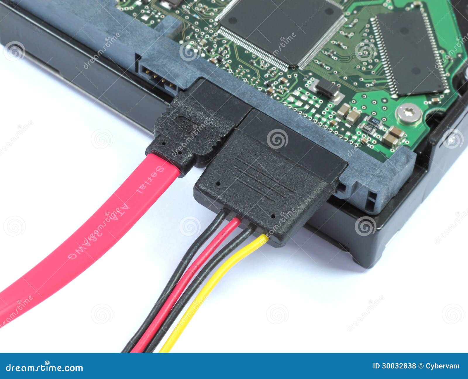 hard disk drive with sata & power pluged