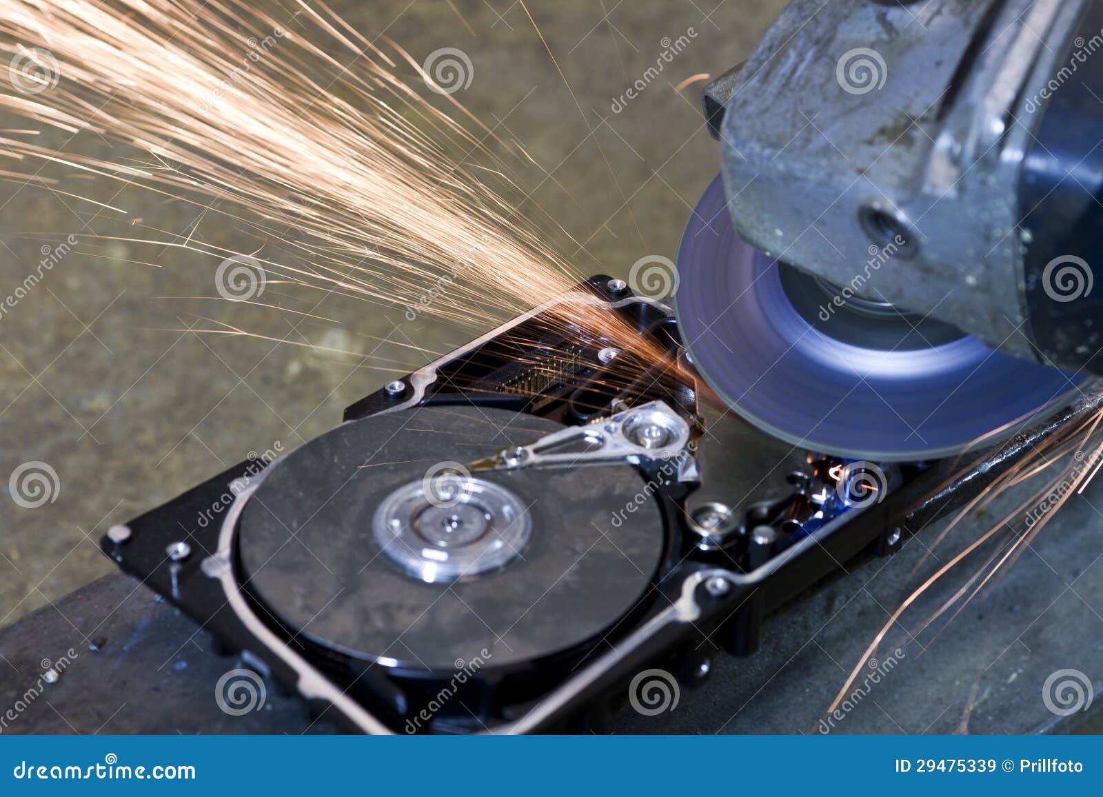 Hard disk grinding stock image. Image of failure, girder 29475339