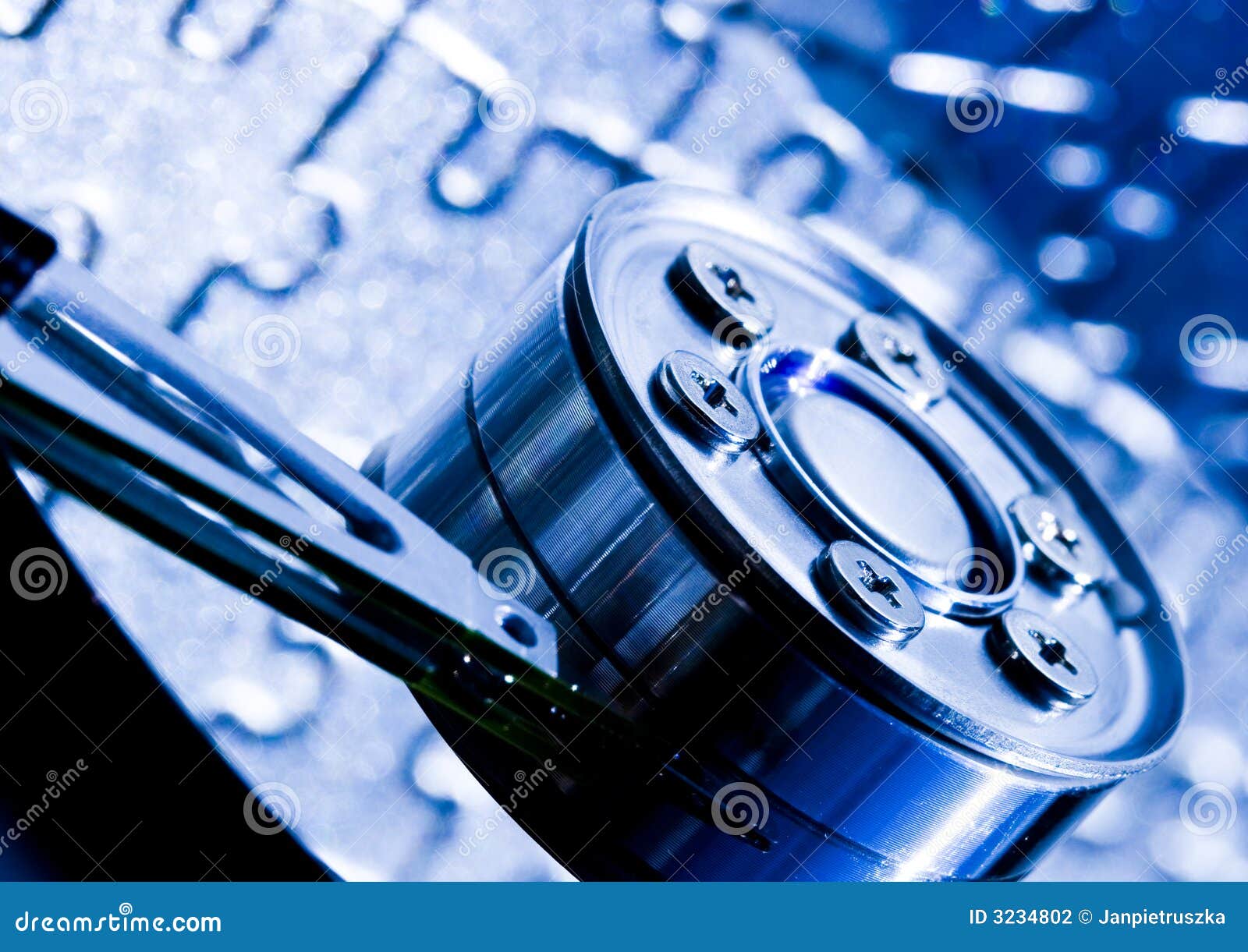 Hard disk on jigsaw stock photo. Image of harddrive, game 3234802