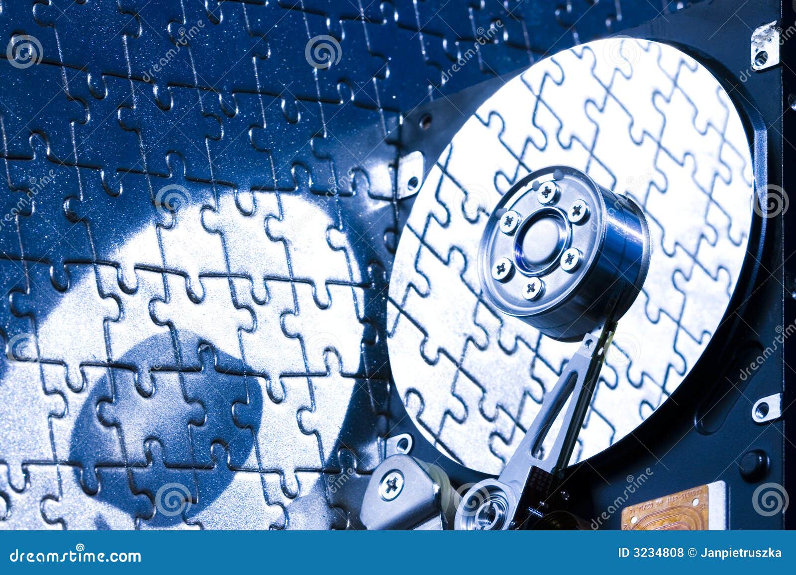 Hard disk on jigsaw stock photo. Image of disc, disk, internal 3234808