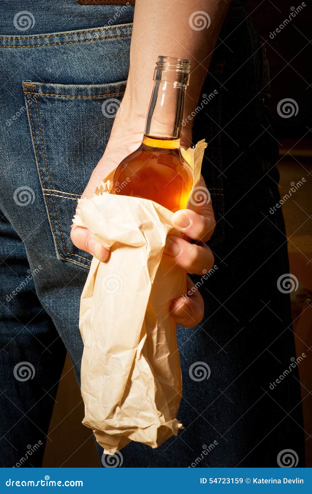hard drinker hides a bottle