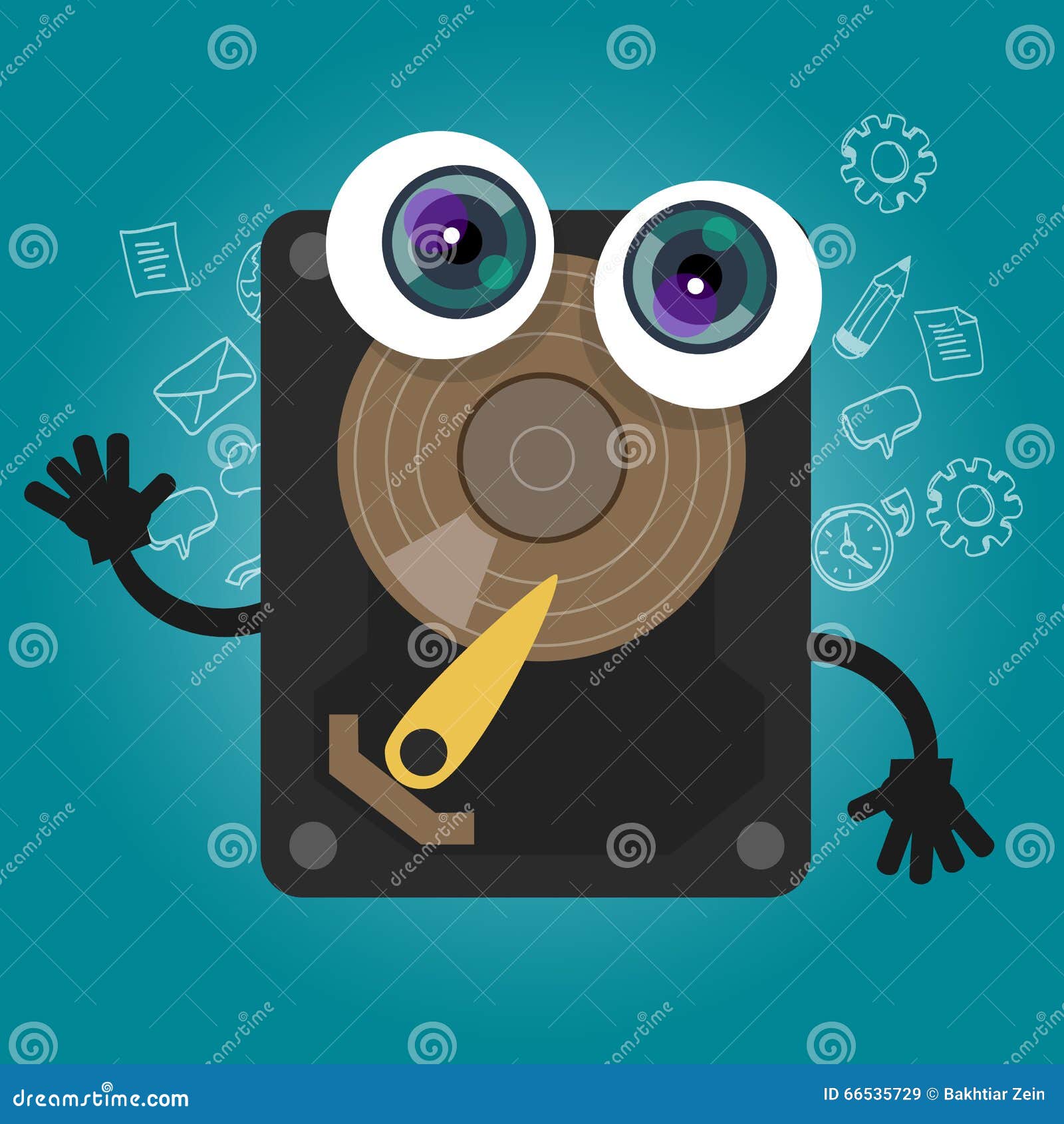 Hard Drive Computer Component Database Big Data Storage Cartoon Eyes Mascot  Cute Funny Smile Tech Object Vector Stock Vector - Illustration of comic,  drive: 66535729