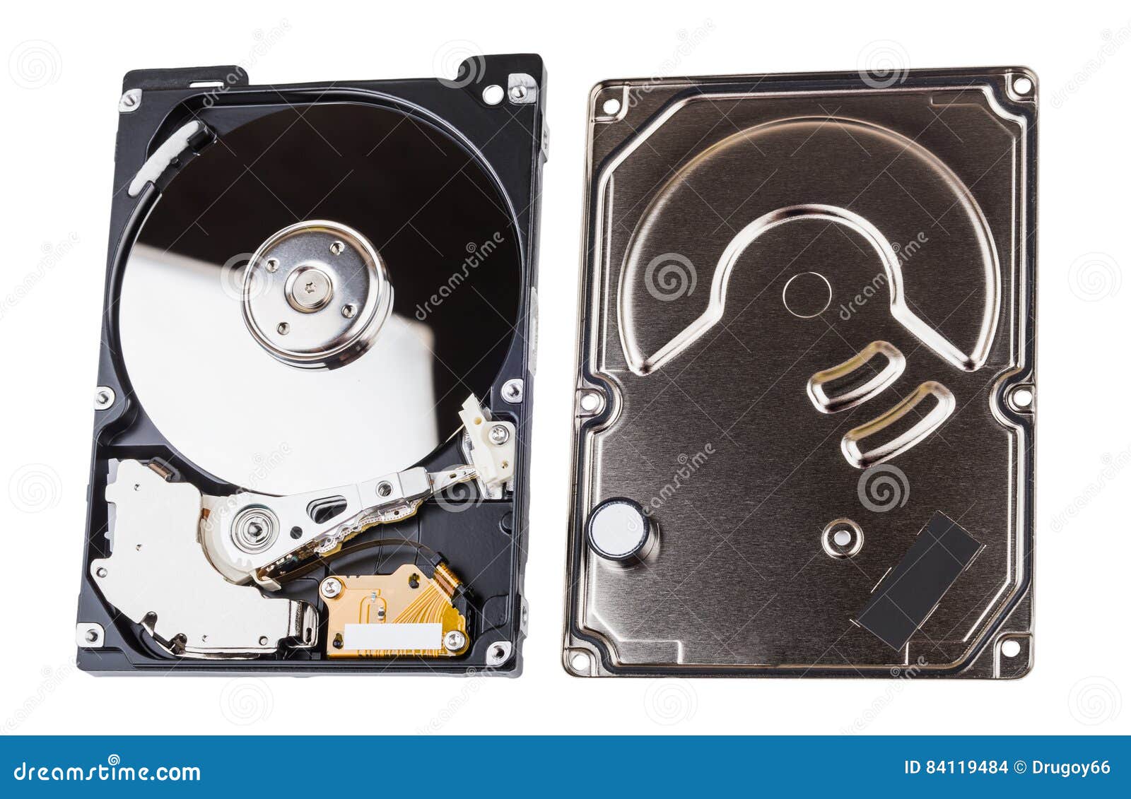 Hard Drive with Cover Removed Isolated on White Stock Photo Image of