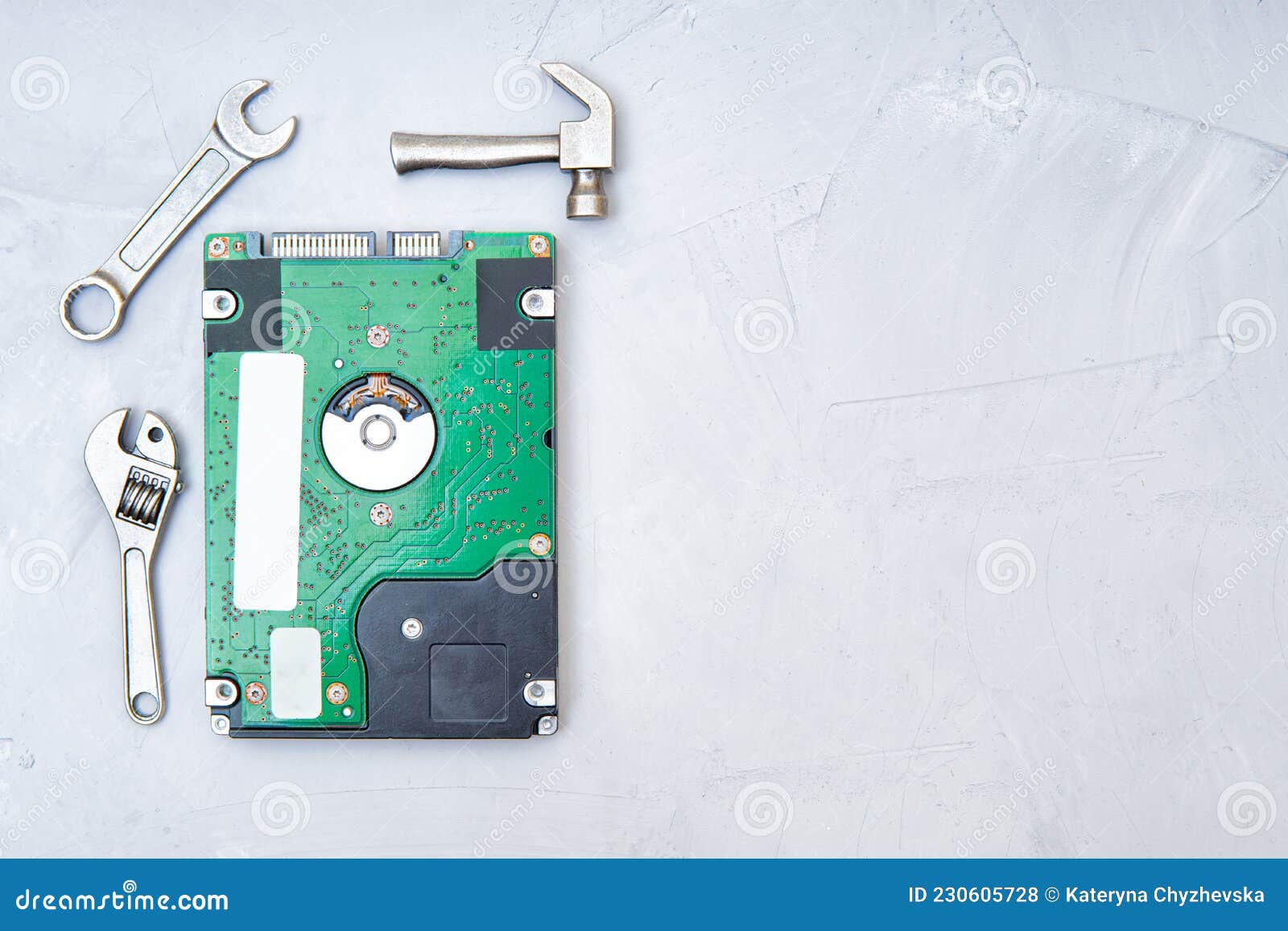 Hard Drive Disk Repair Tools on Grey Stock Photo Image of certified