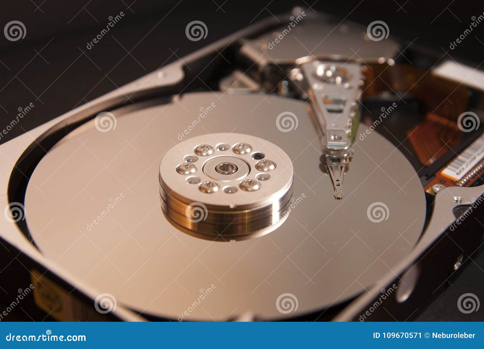 Hard Drive Interior stock image. Image of component 109670571
