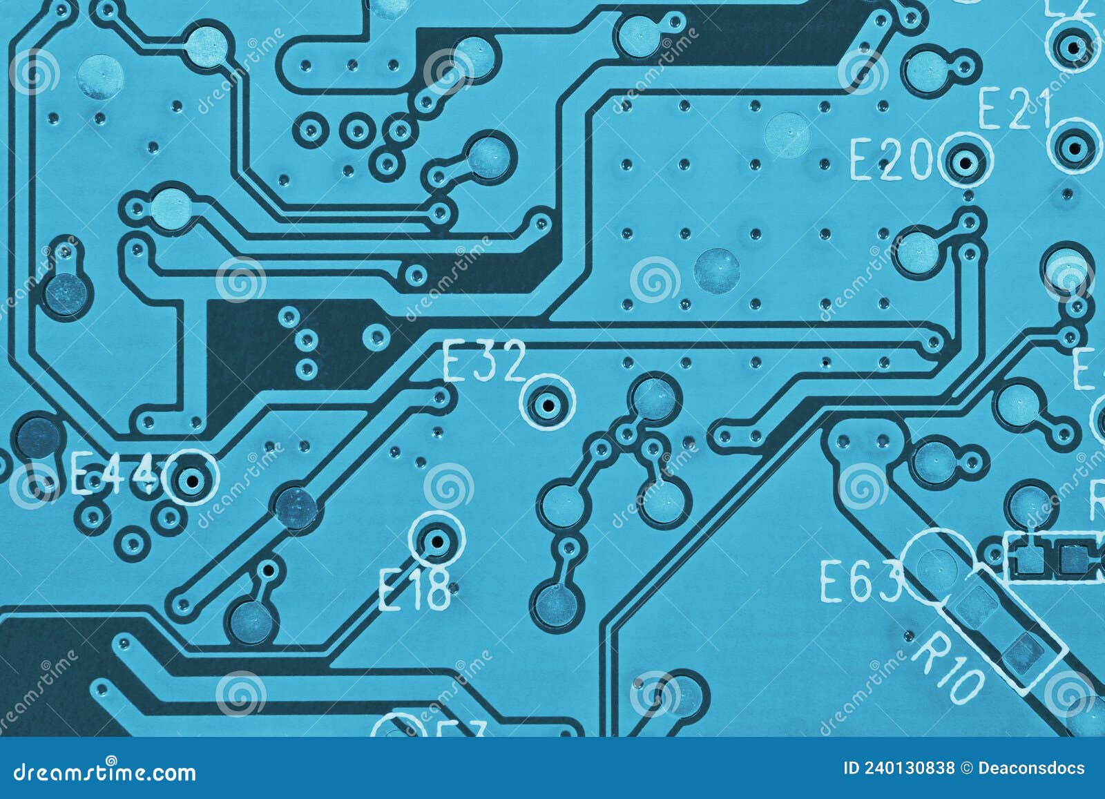 hard drive printed circuit board pcb. fragment of printed wiring board pwb closeup. conductive patterns. background about computer