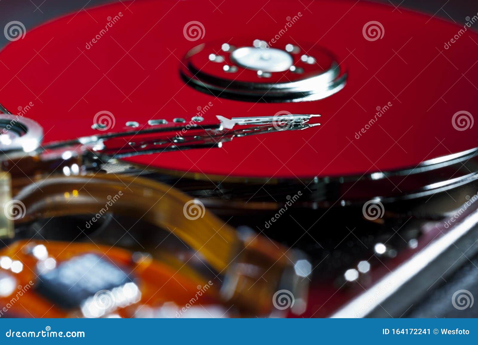 Hard Drive in Red stock image. Image of electronic, information 164172241