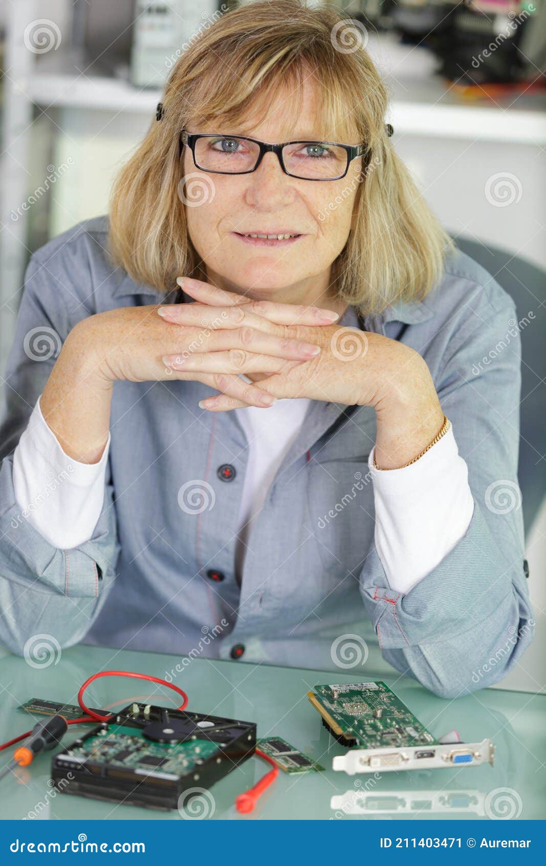 Hard Drive Repair and Data Recovery Worker Stock Image Image of