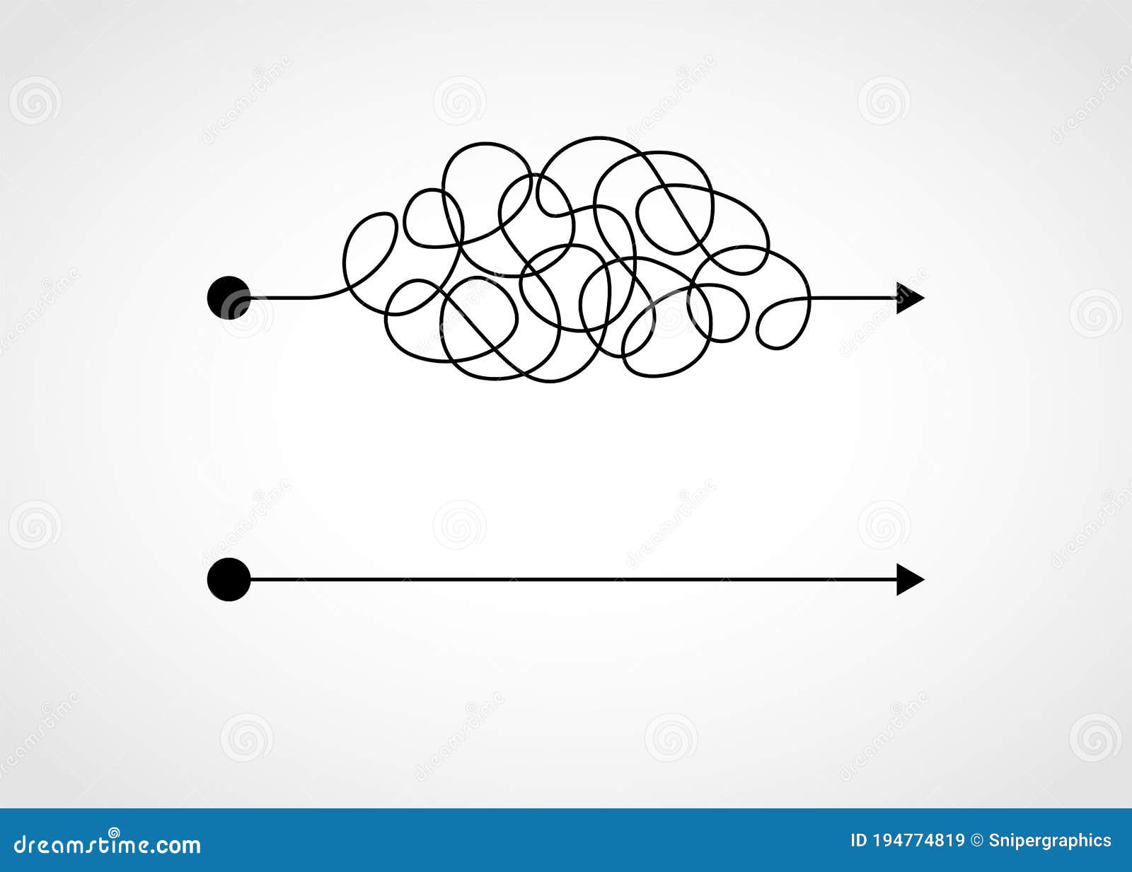 hard and easy way illustrated by tangled and straight