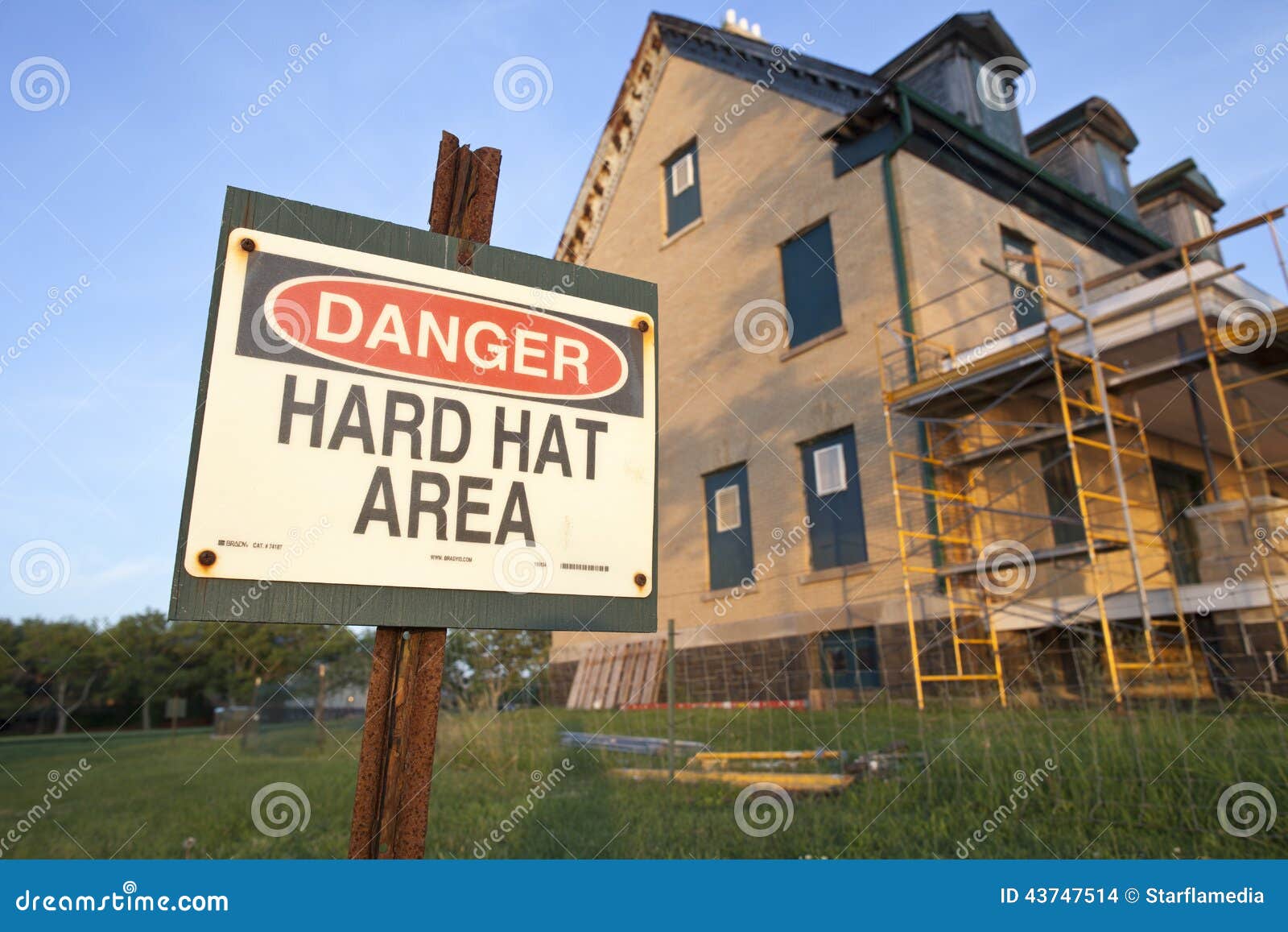 Hard Hat Area stock photo. Image of horizontal, padlock 43747514