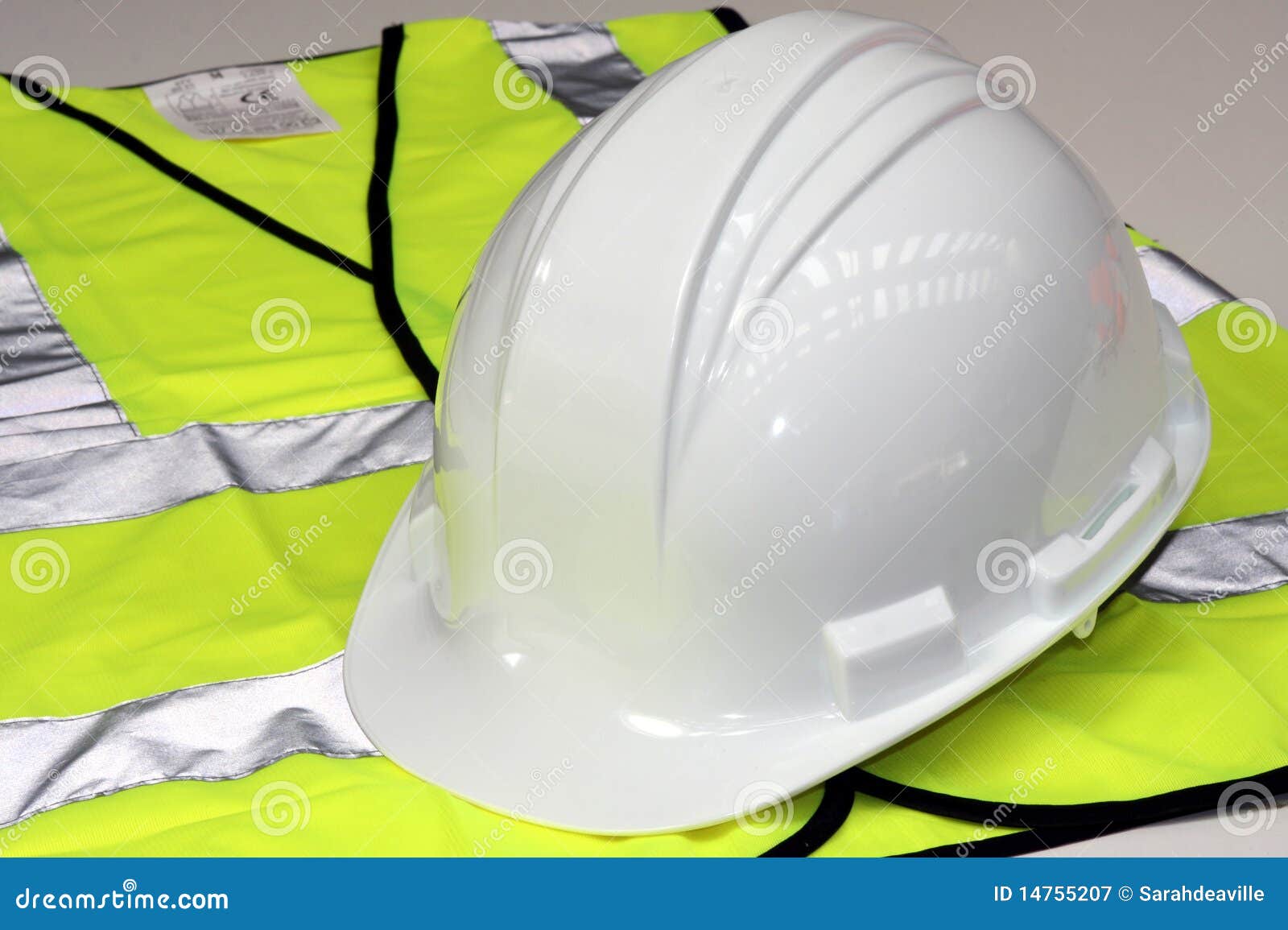 Hard Hat and Hi Vis Vest stock image. Image of helmet 14755207