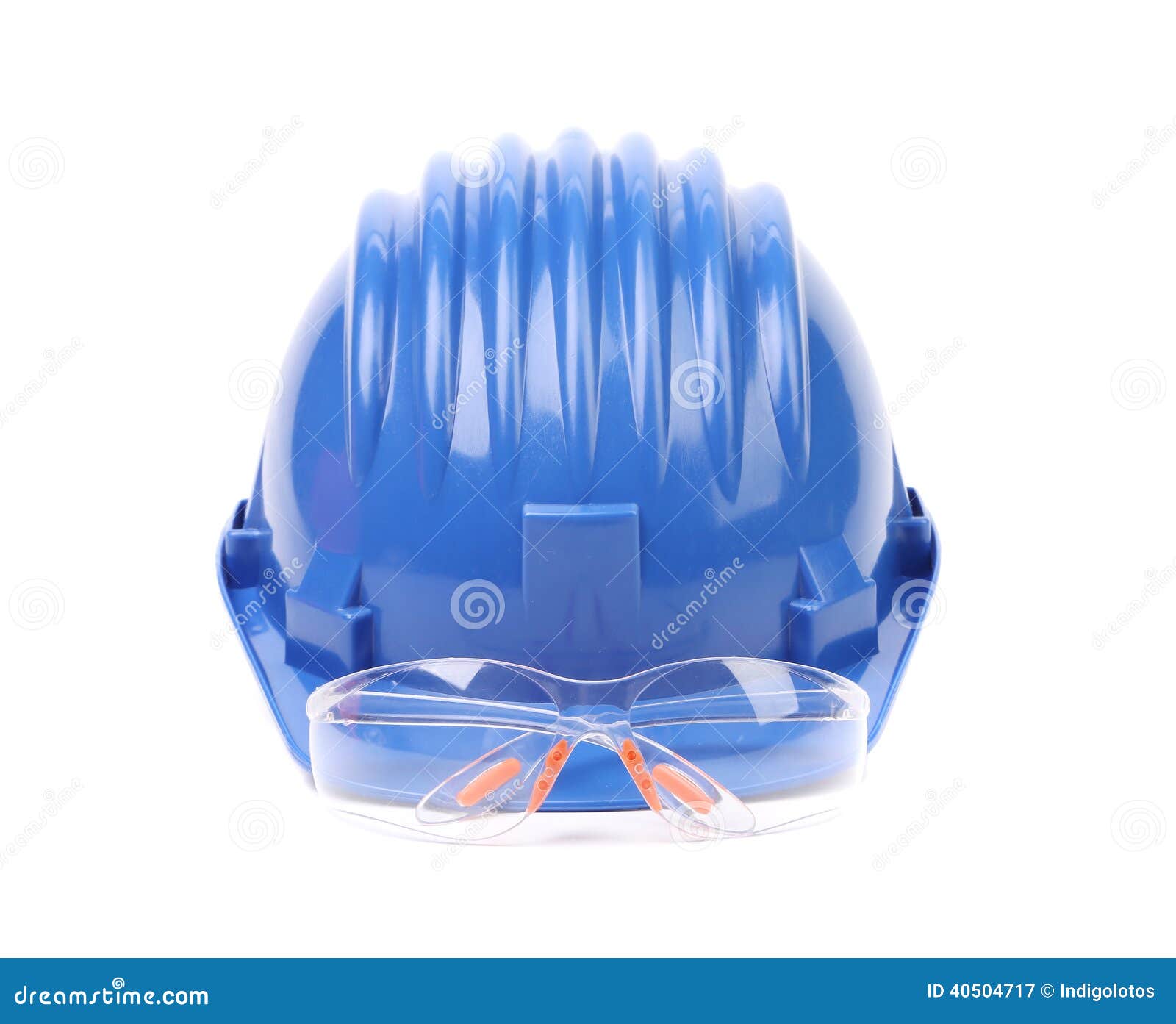 Hard Hat with a Pair of Safety Glasses. Stock Image Image of worker