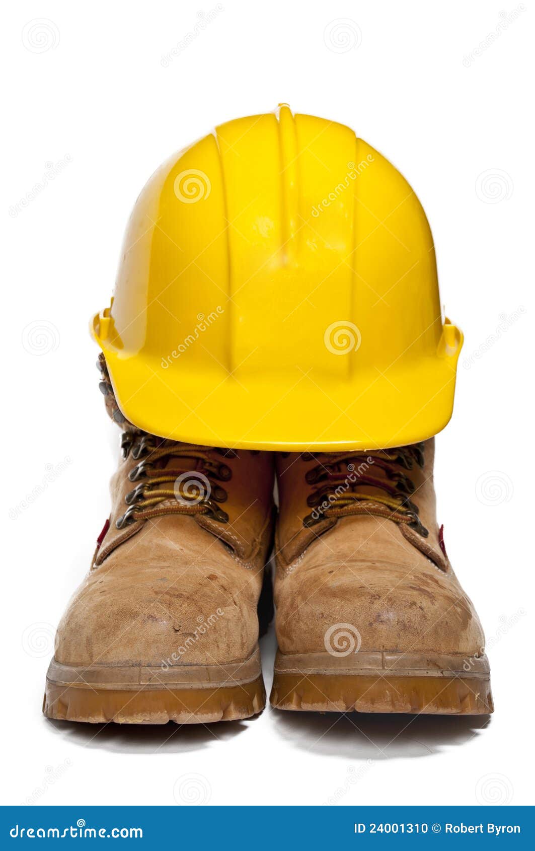 hard hat and work boots