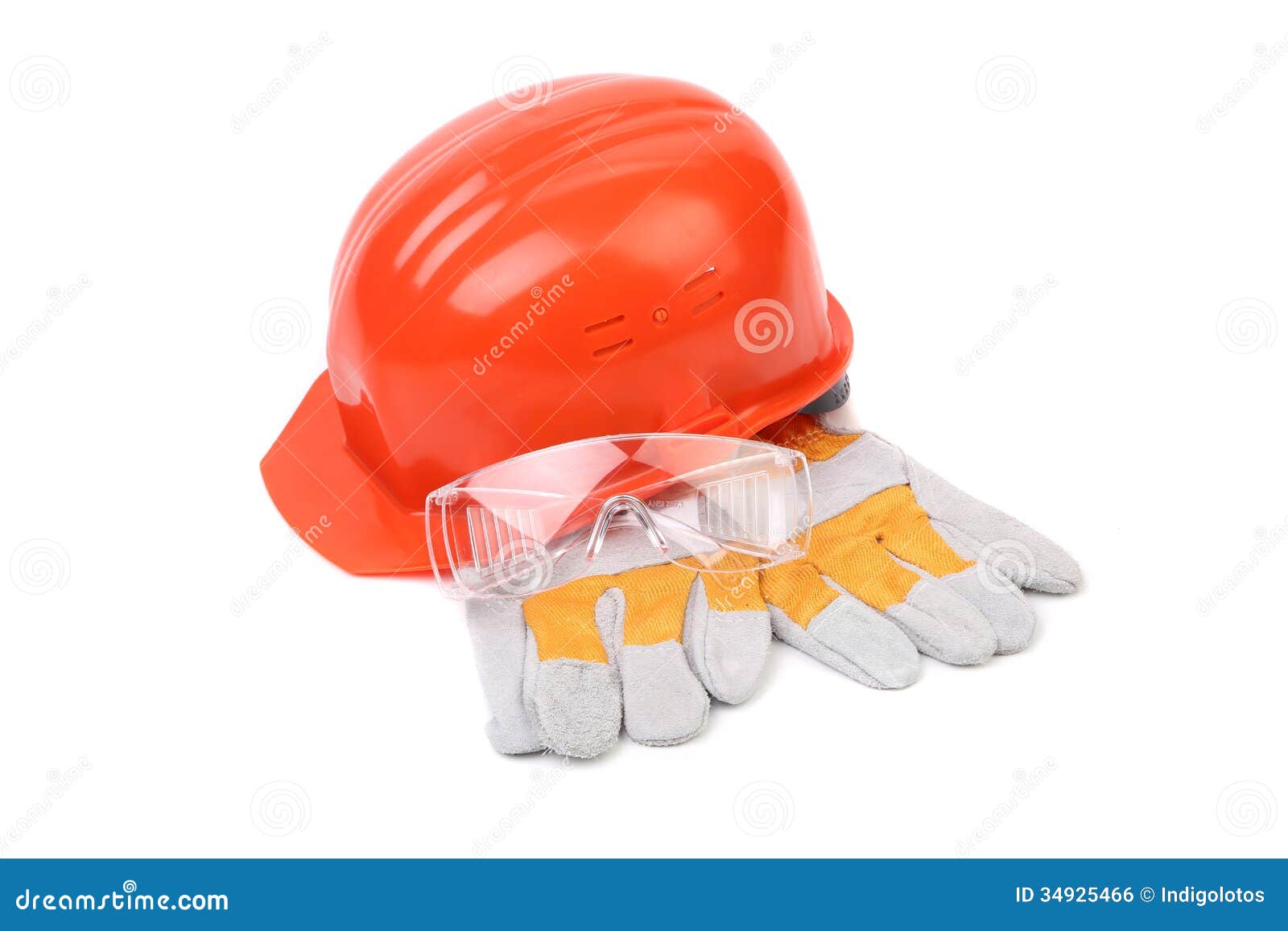 Hard Head Protective Glasses And Gloves Stock Photo Image Of Plastic Hard