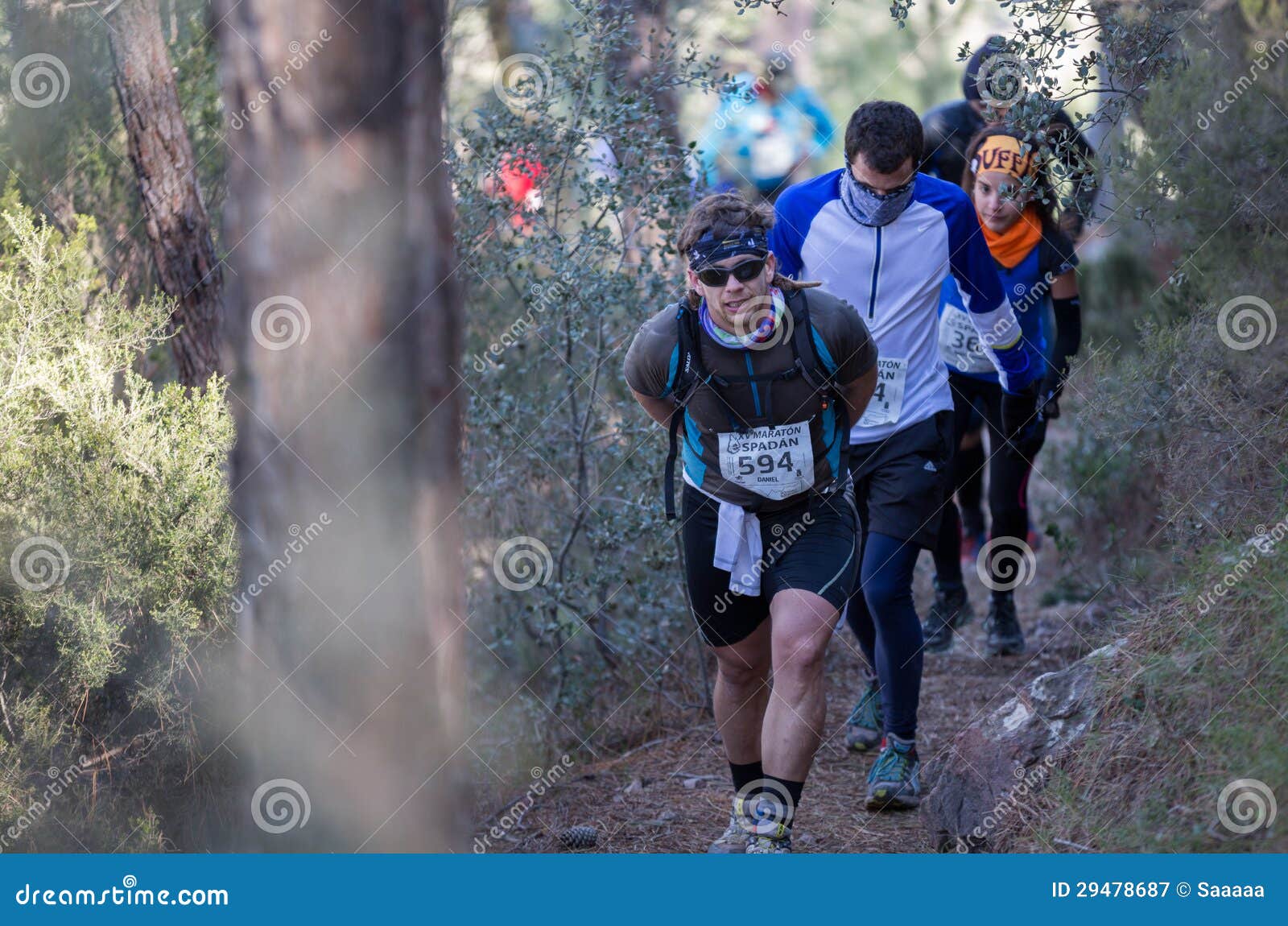 Hard Marathon Mountain Race, Group Climbing Editorial Photography