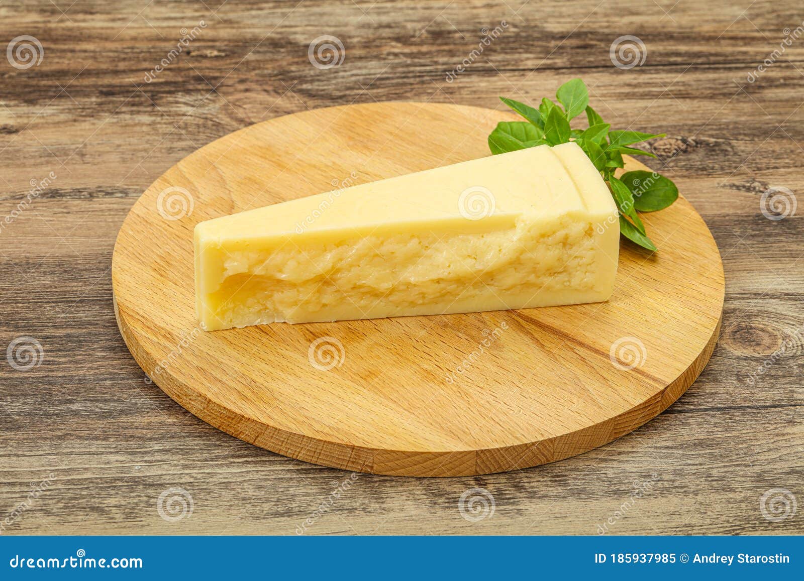 Hard Parmesan Cheese Served Basil Stock Image Image of cuisine, delicious 185937985