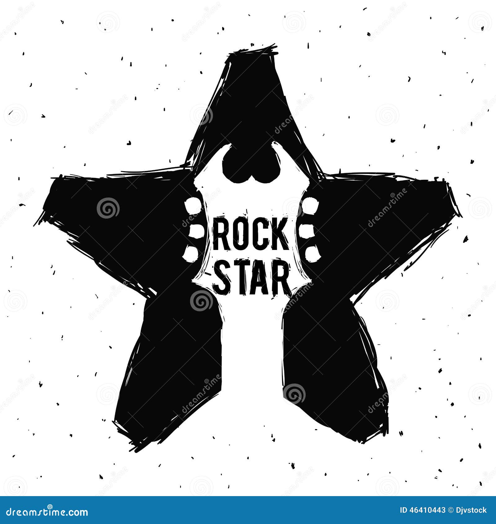 Hard rock design stock vector. Illustration of star, rocker - 46410443