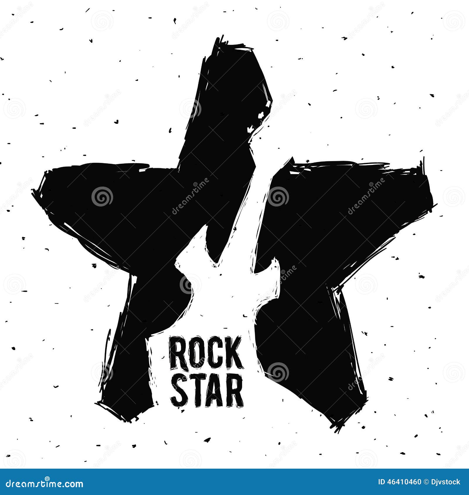 Hard rock design stock vector. Illustration of star, print - 46410460